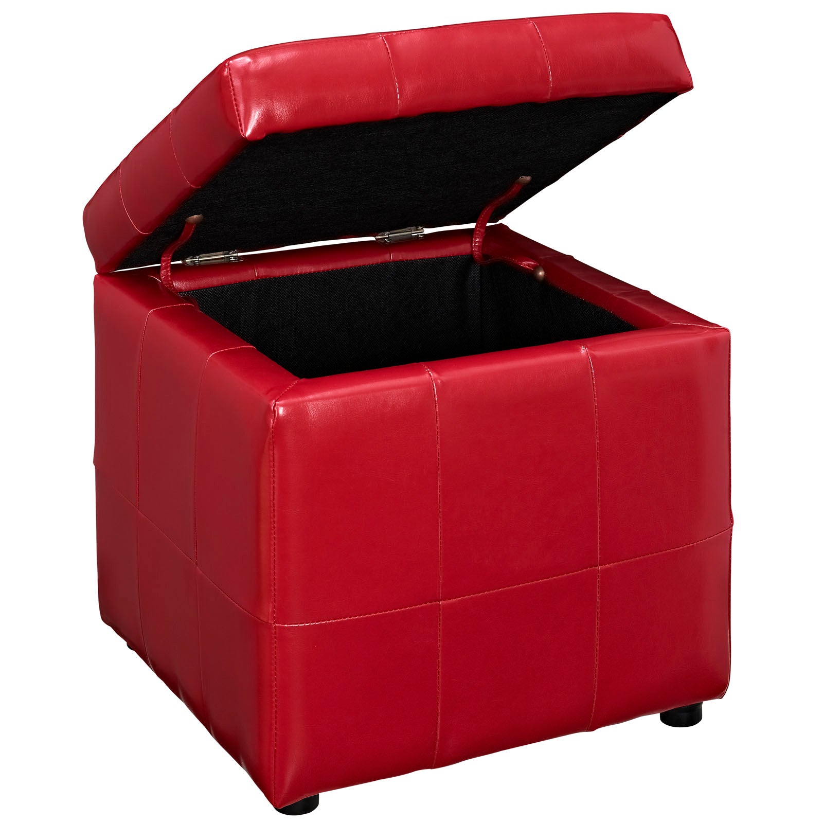 Modway Ottomans & Stools - Volt Storage Upholstered Vinyl Ottoman Red