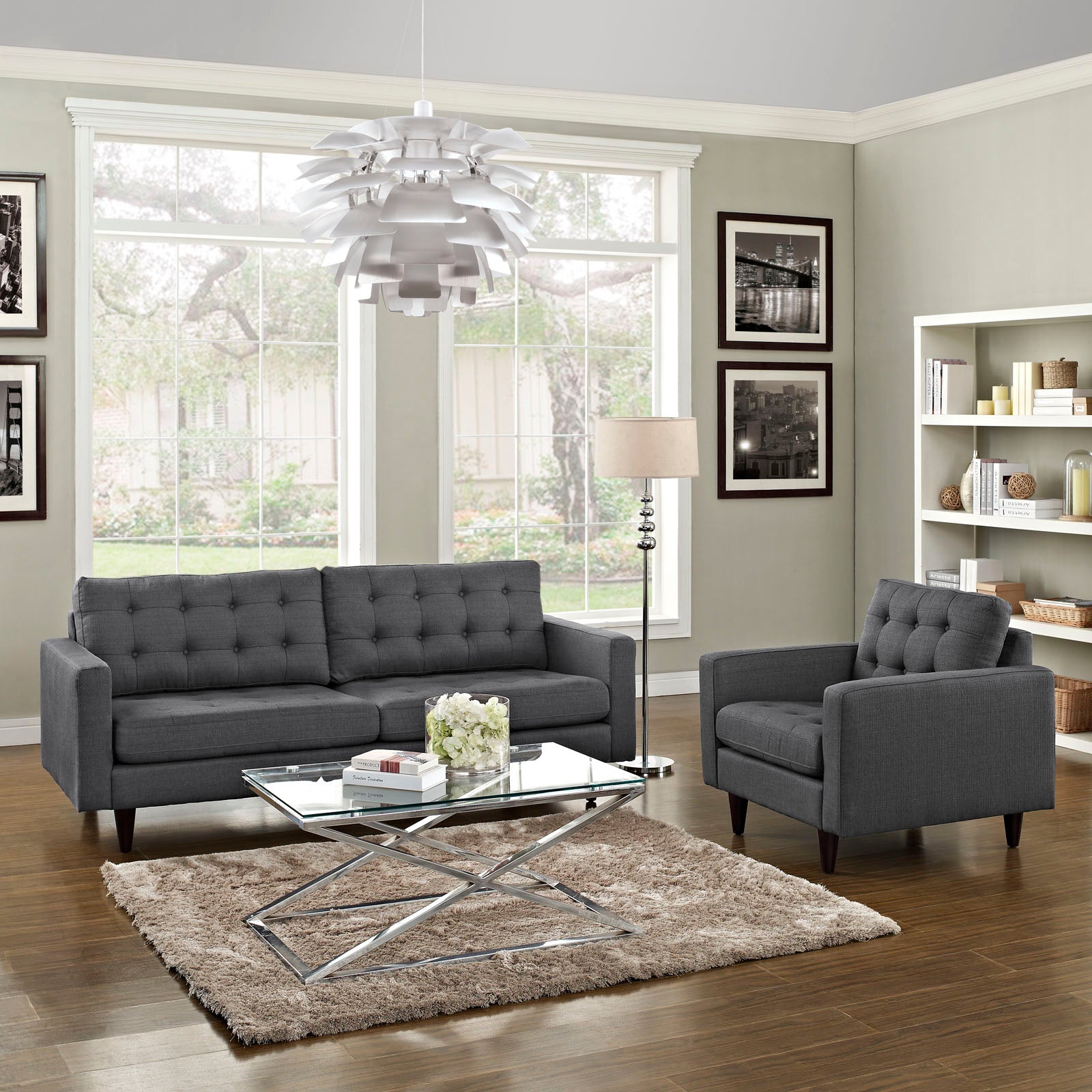 Grey sofa 2025 and armchair set