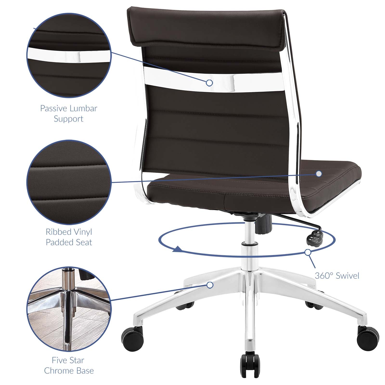 Padded office chair online no arms