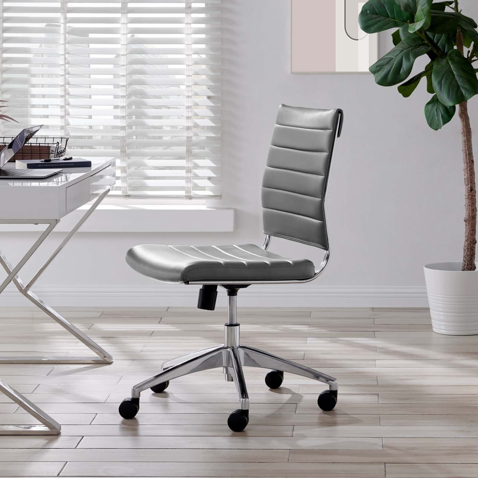 Modway Task Chairs - Jive Armless Mid Back Office Chair Gray