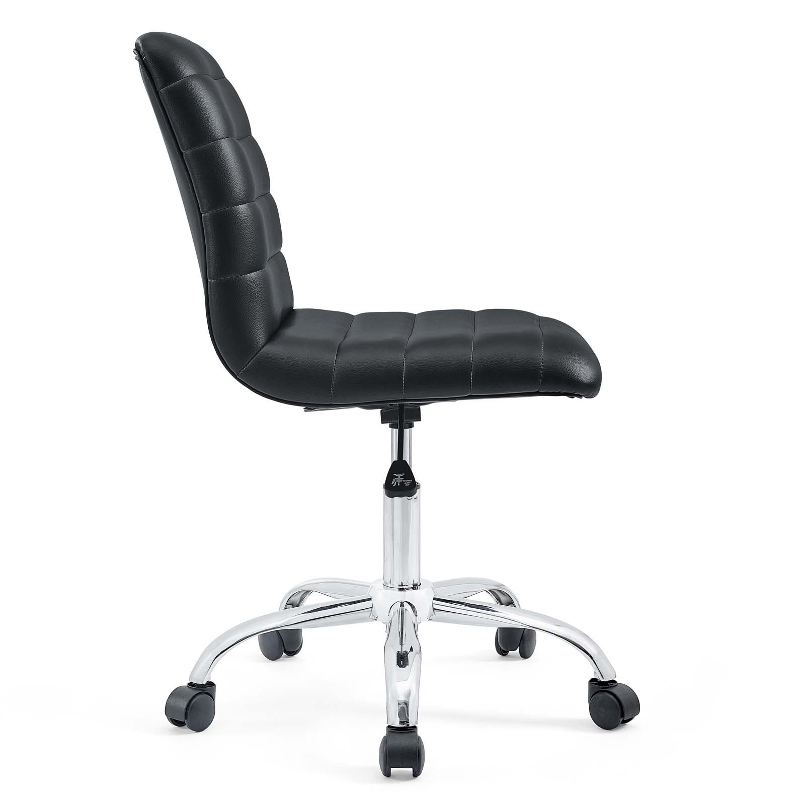 Modway Task Chairs - Ripple Armless Mid Back Vinyl Office Chair Black