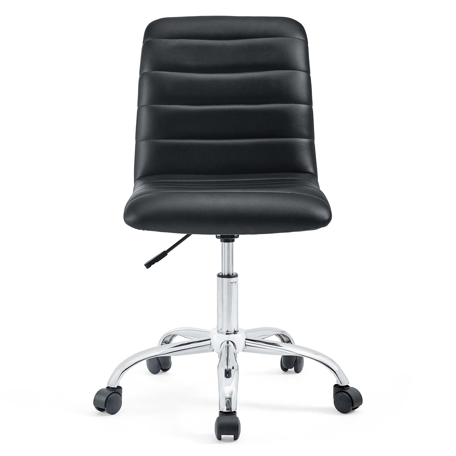 Modway Task Chairs - Ripple Armless Mid Back Vinyl Office Chair Black