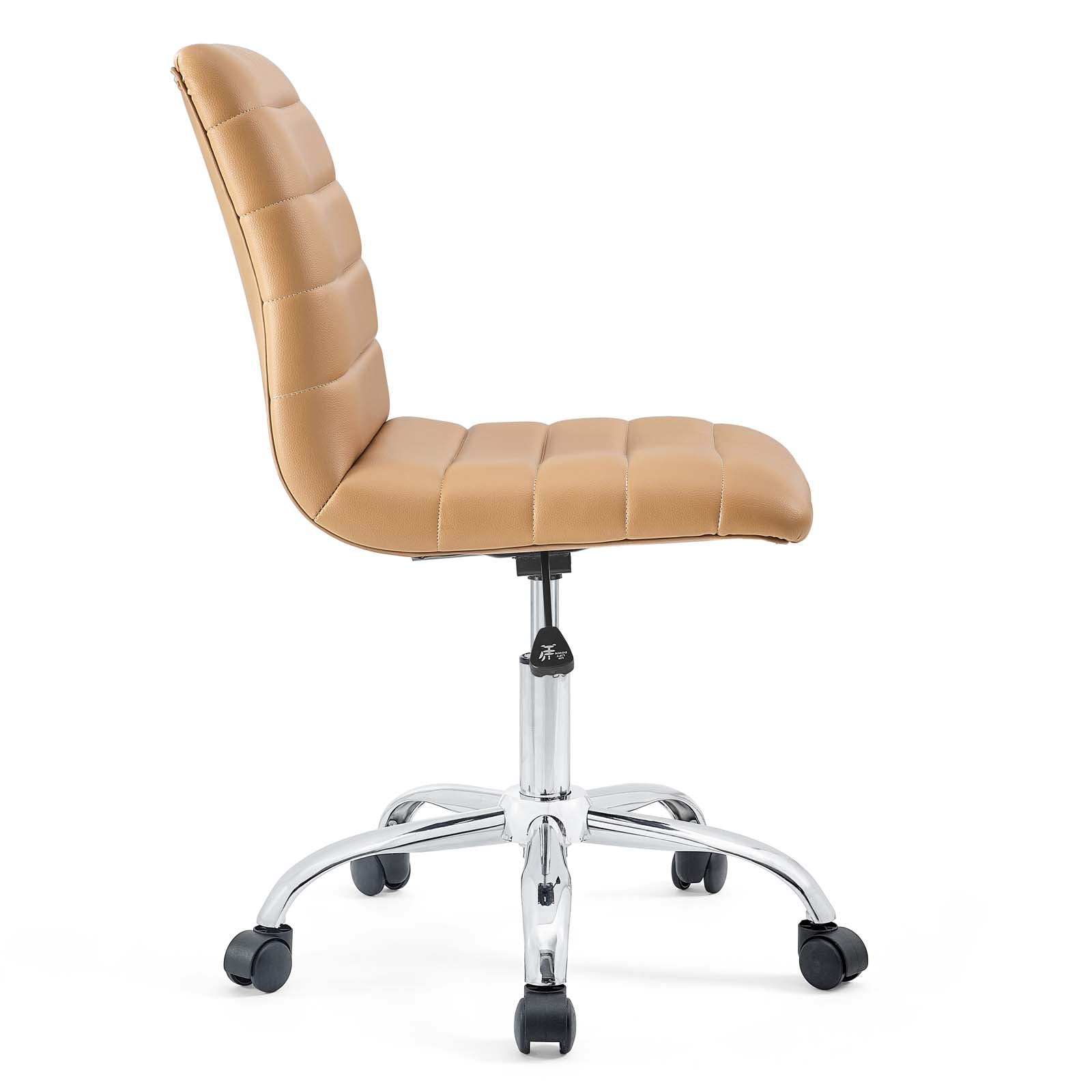 Modway Task Chairs - Ripple Armless Mid Back Vinyl Office Chair Tan