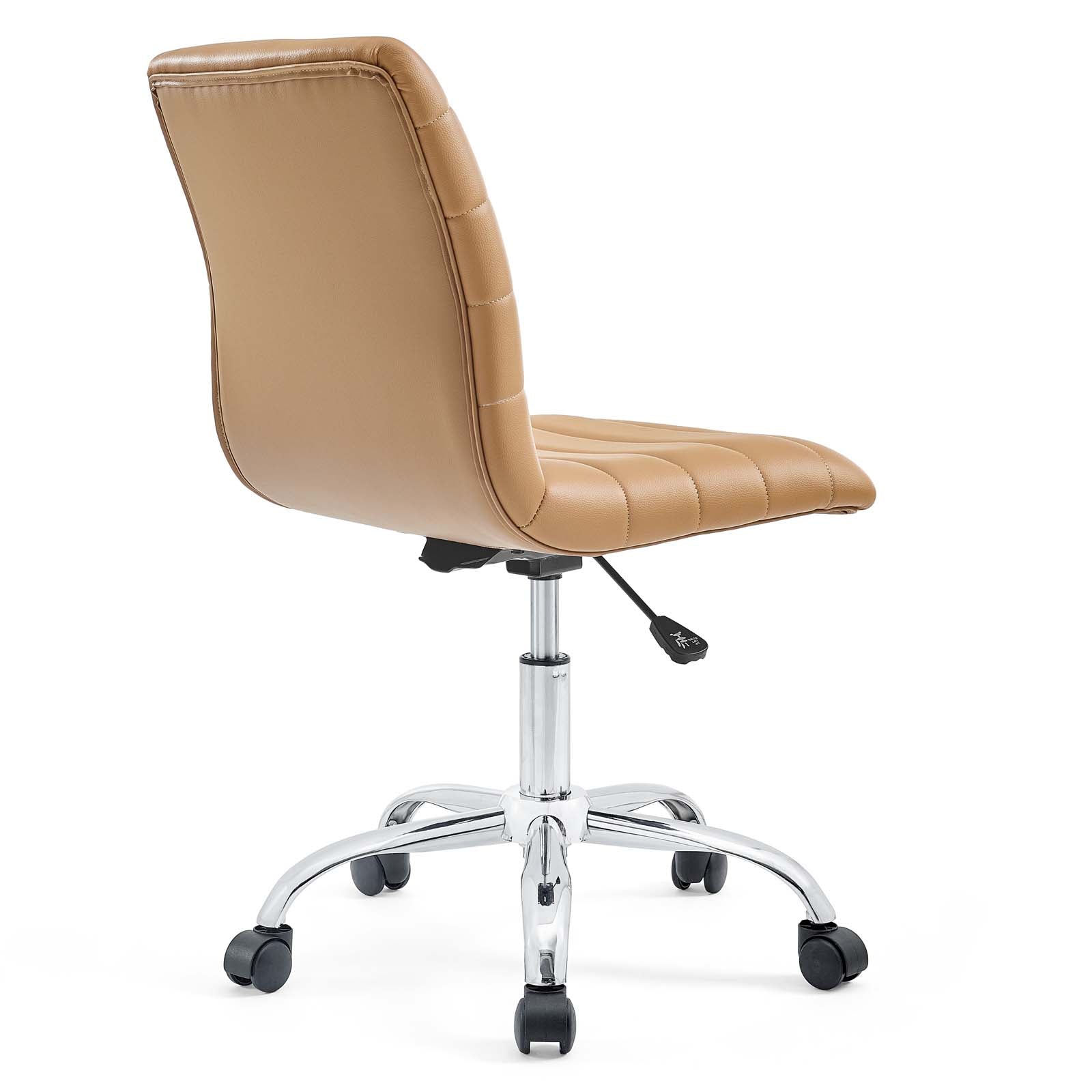 Modway Task Chairs - Ripple Armless Mid Back Vinyl Office Chair Tan