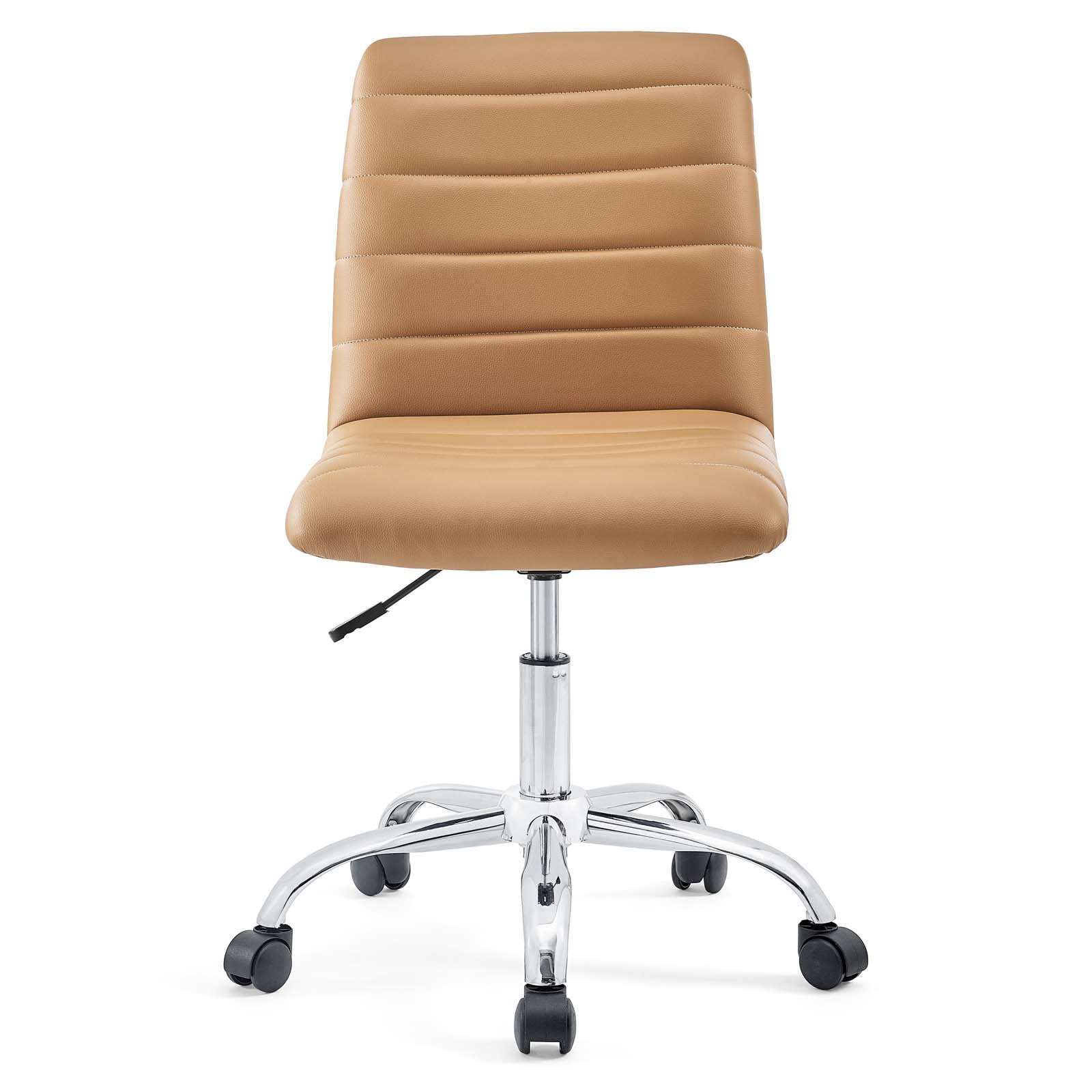 Modway Task Chairs - Ripple Armless Mid Back Vinyl Office Chair Tan