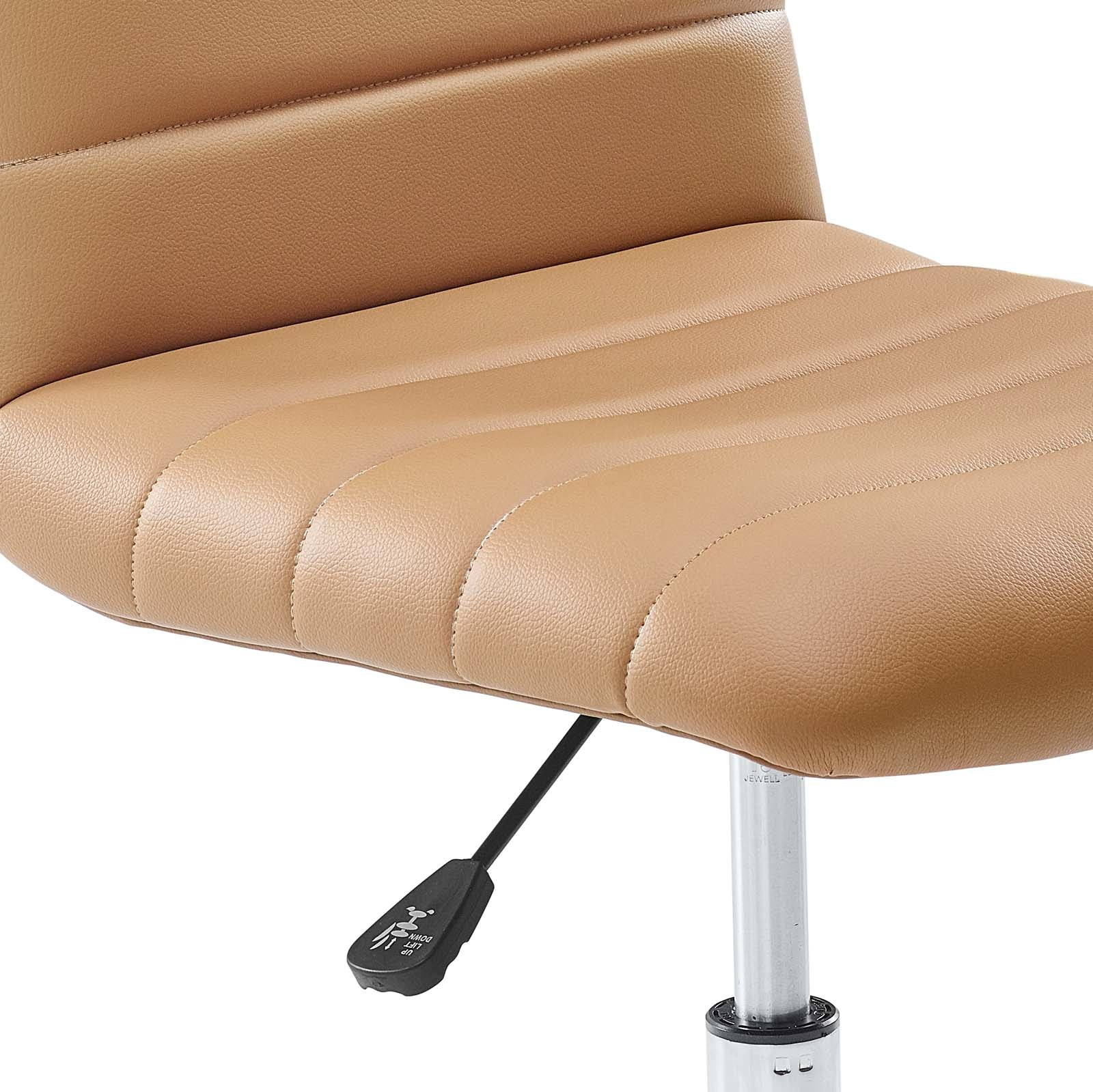 Modway Task Chairs - Ripple Armless Mid Back Vinyl Office Chair Tan