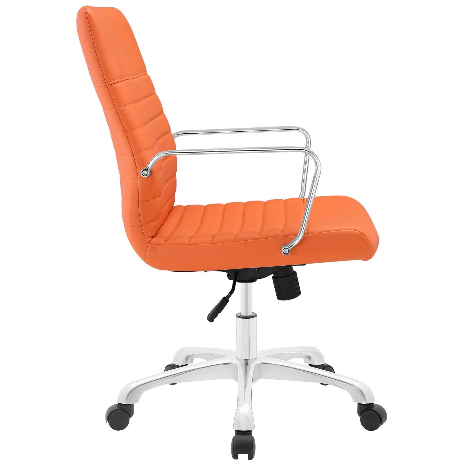 Mid-Back Orange Mesh Padded Swivel Task Office Chair with Chrome