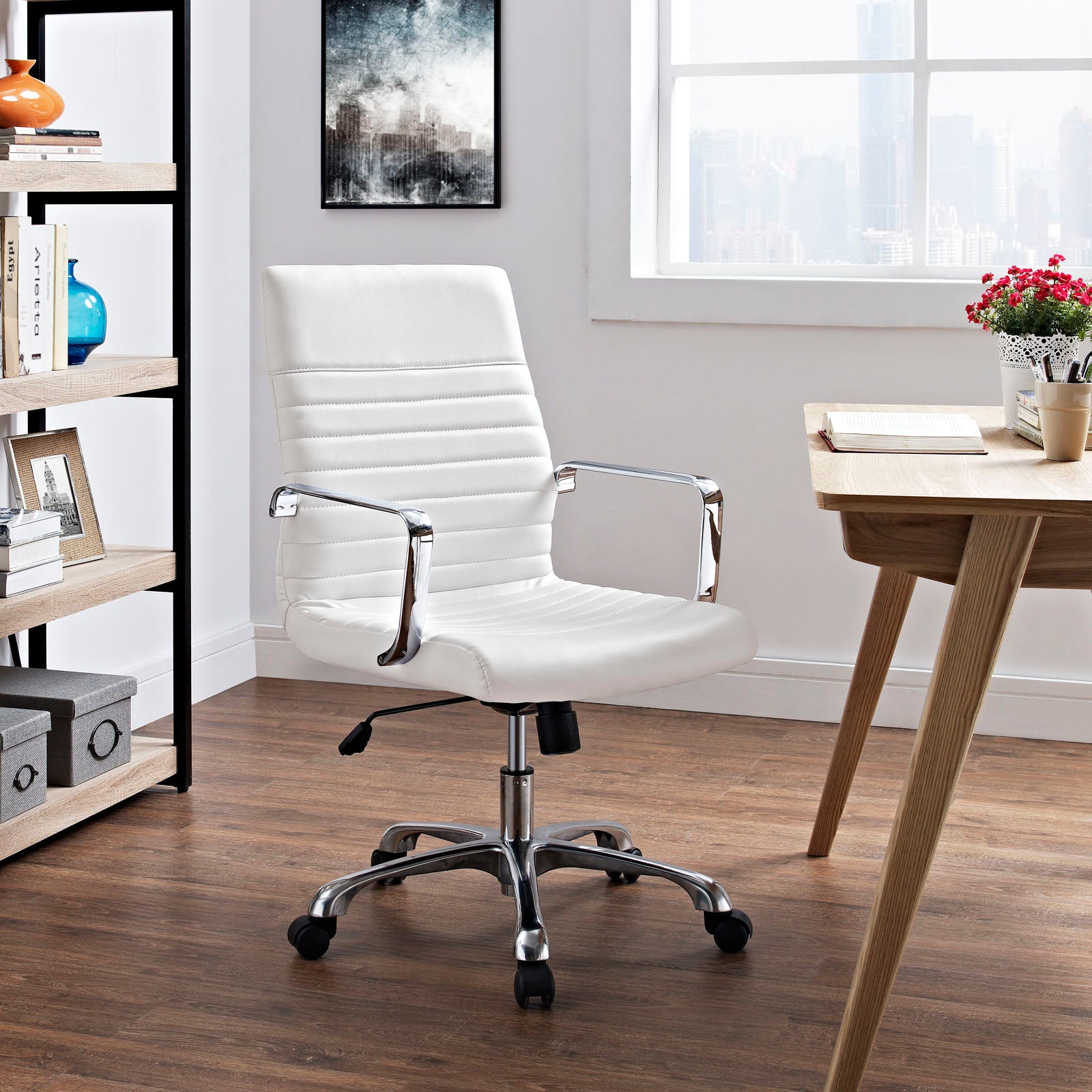 Modway Task Chairs - Finesse Mid Back Office Chair White