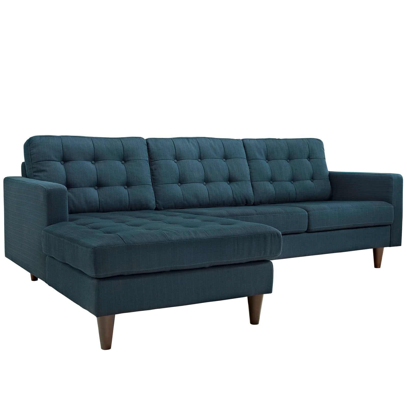 Modway Sectional Sofas - Empress Left-Extended Upholstered Fabric Sectional Sofa Azure