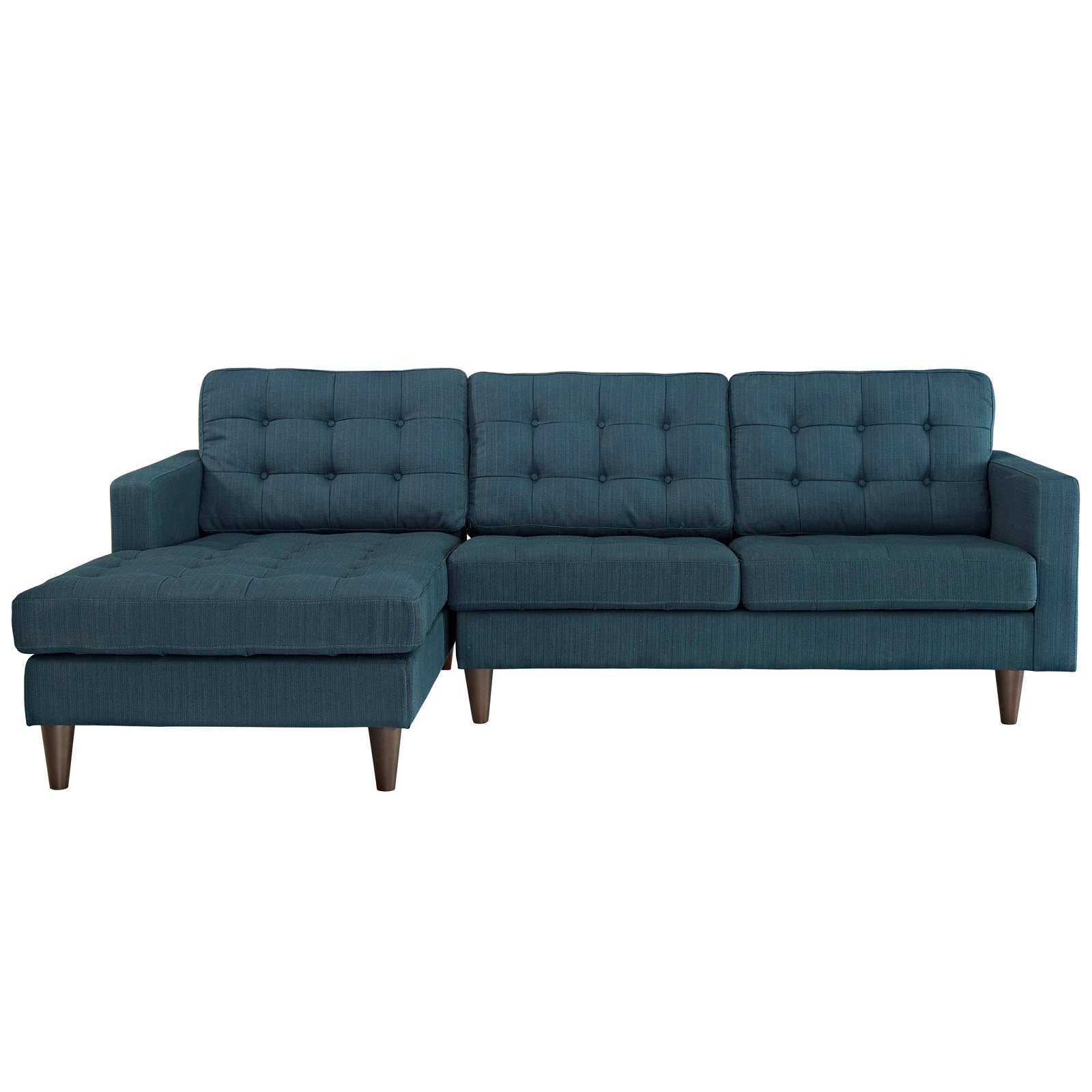 Modway Sectional Sofas - Empress Left-Extended Upholstered Fabric Sectional Sofa Azure