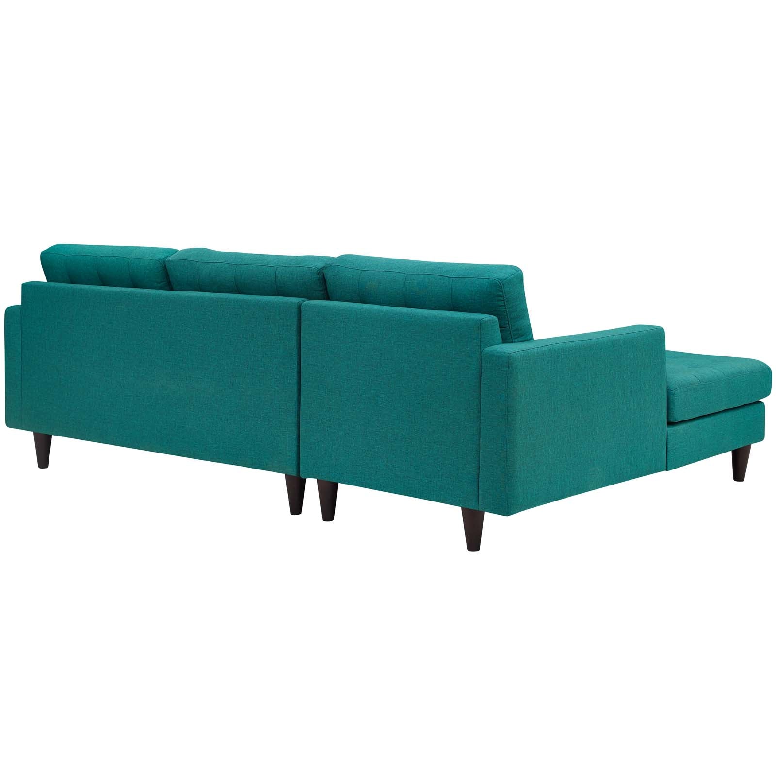 Modway Sectional Sofas - Empress Left-Extended Upholstered Fabric Sectional Sofa Teal