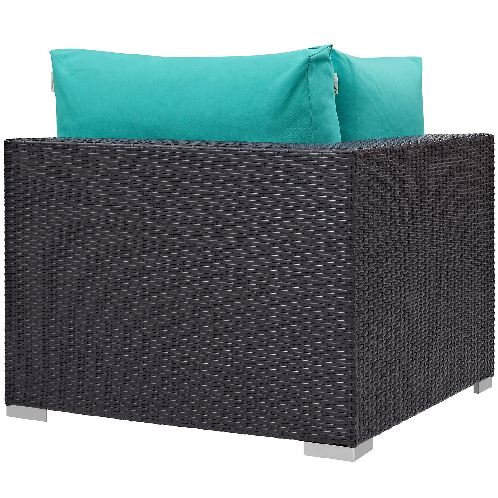 Modway Outdoor Chairs - Convene Outdoor Patio Corner Espresso Turquoise