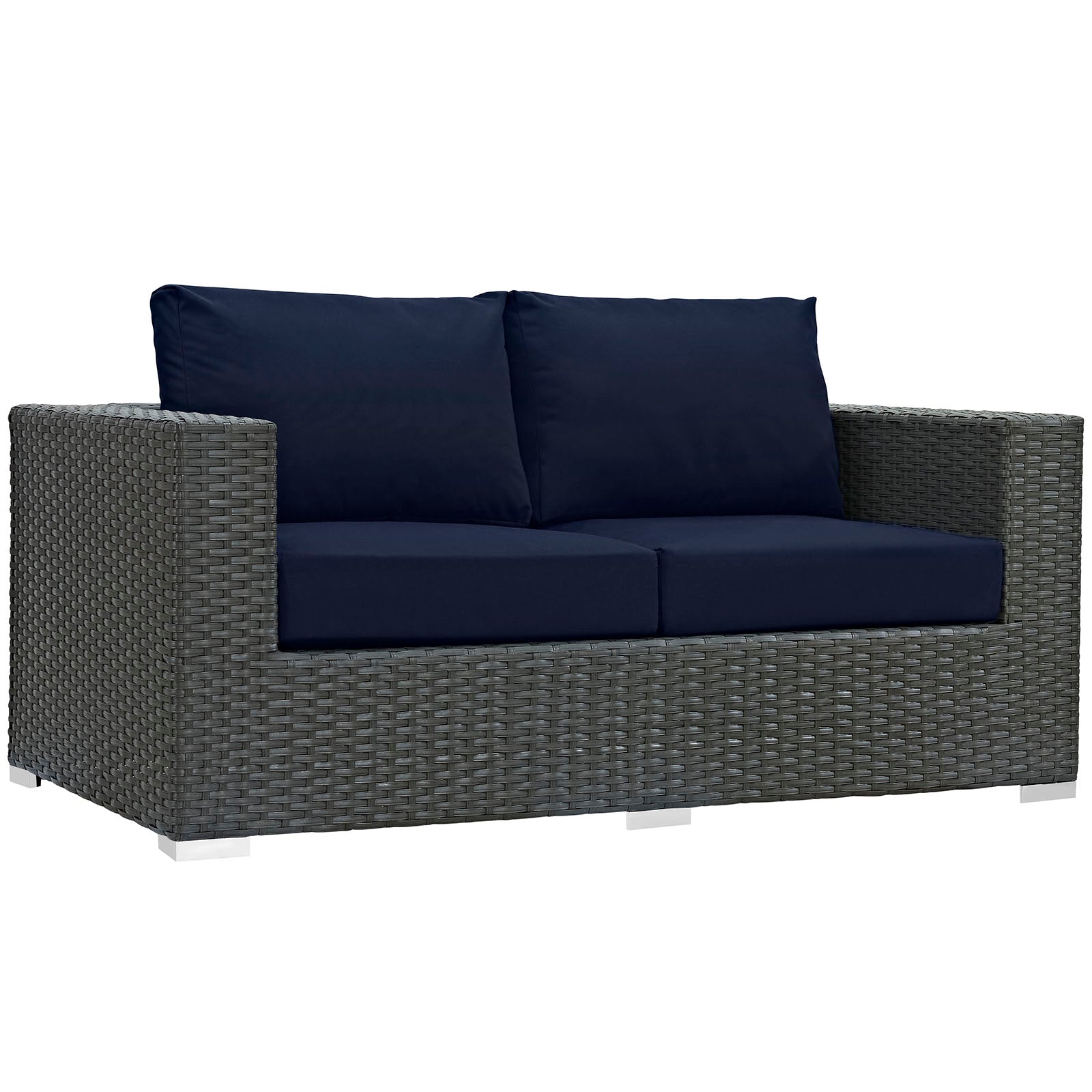 Modway Outdoor Sofas - Sojourn Outdoor Patio Sunbrella Loveseat Canvas Navy