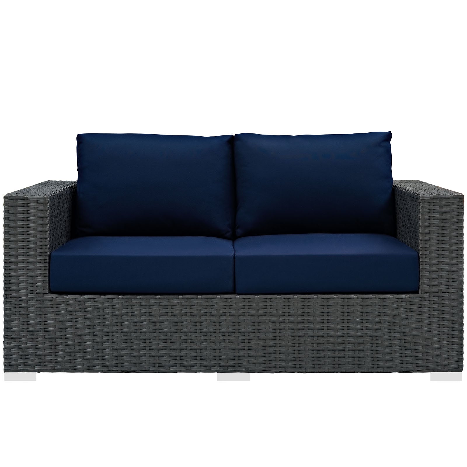 Modway Outdoor Sofas - Sojourn Outdoor Patio Sunbrella Loveseat Canvas Navy