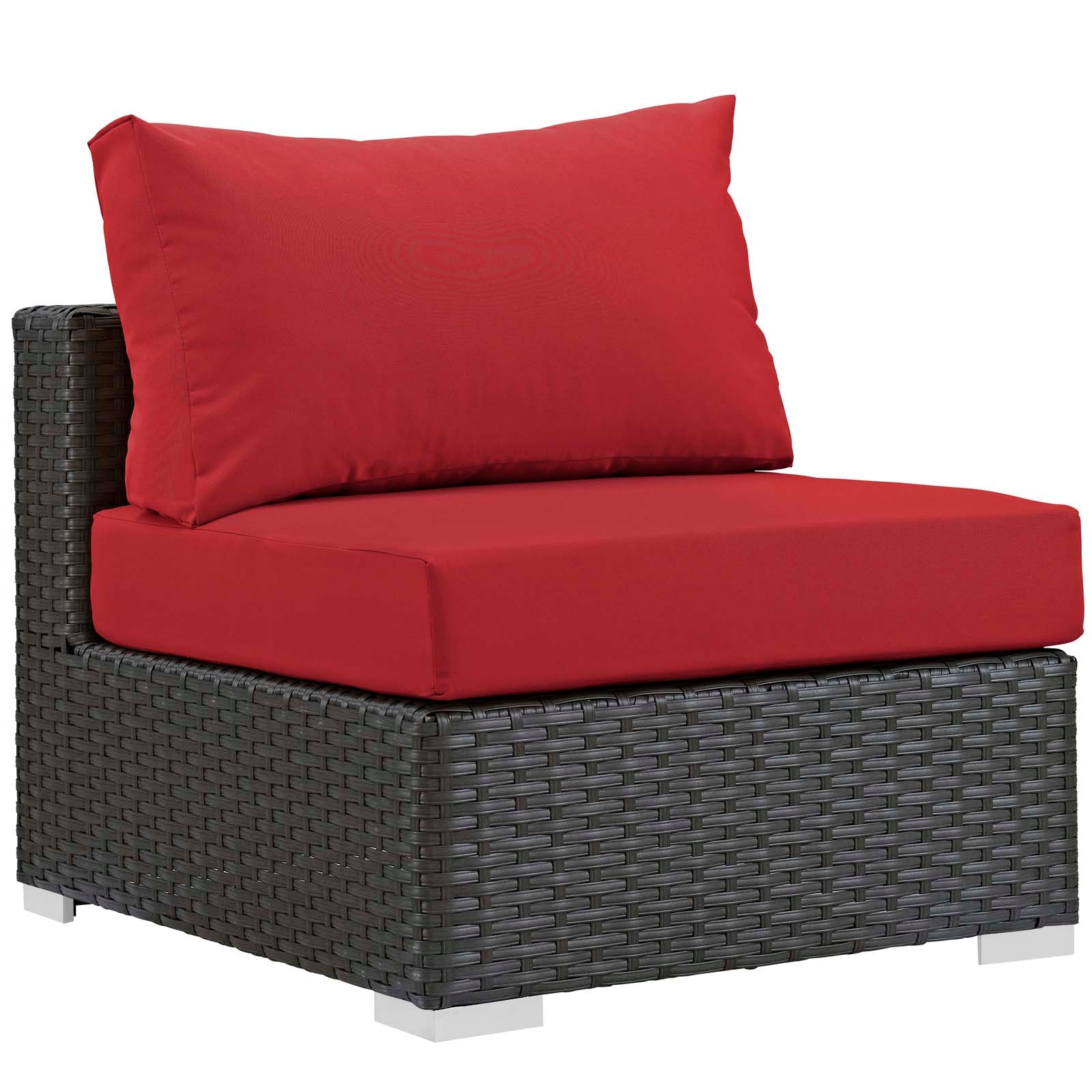 Modway Outdoor Chairs - Sojourn Outdoor Patio Fabric Sunbrella Armless Canvas Red