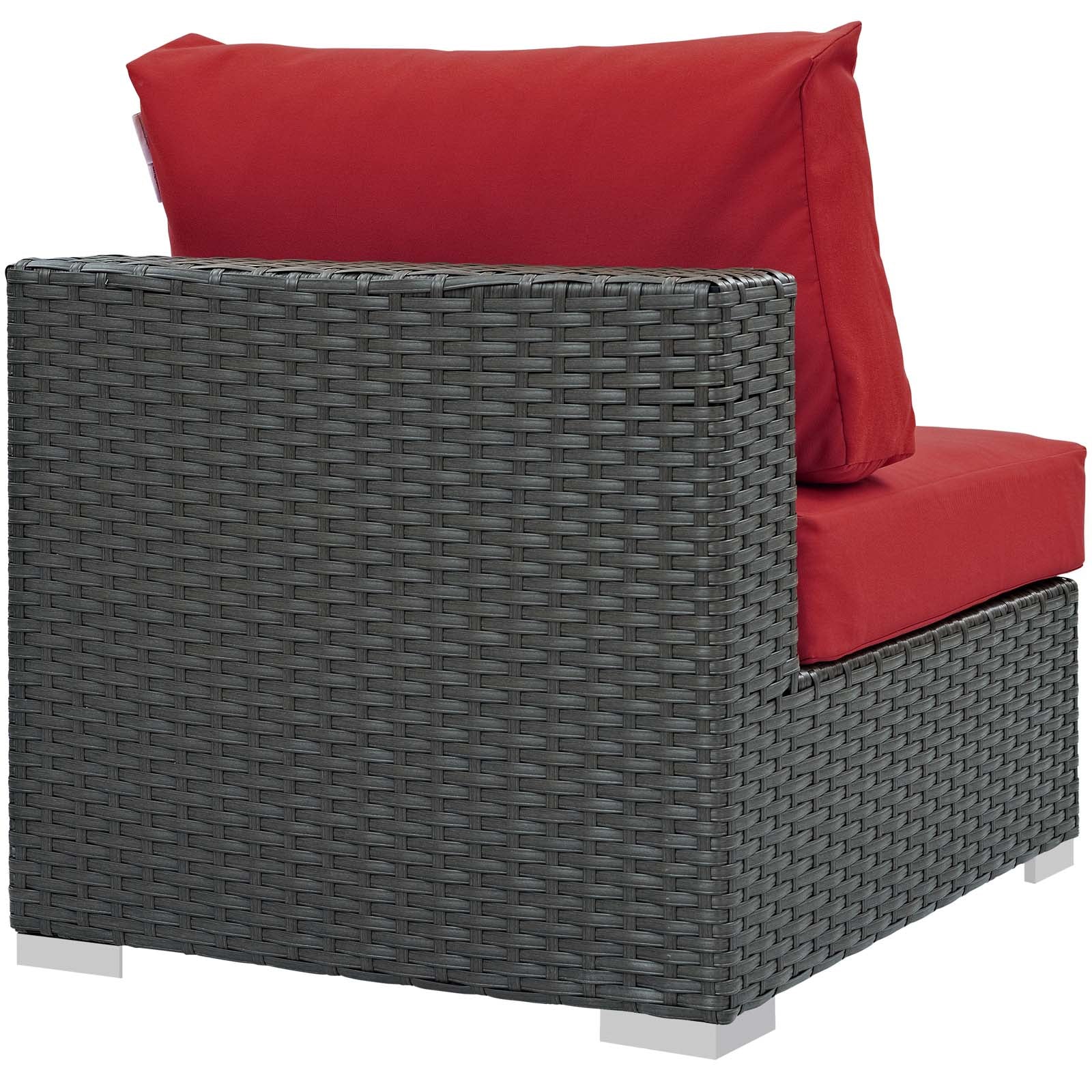 Modway Outdoor Chairs - Sojourn Outdoor Patio Fabric Sunbrella Armless Canvas Red