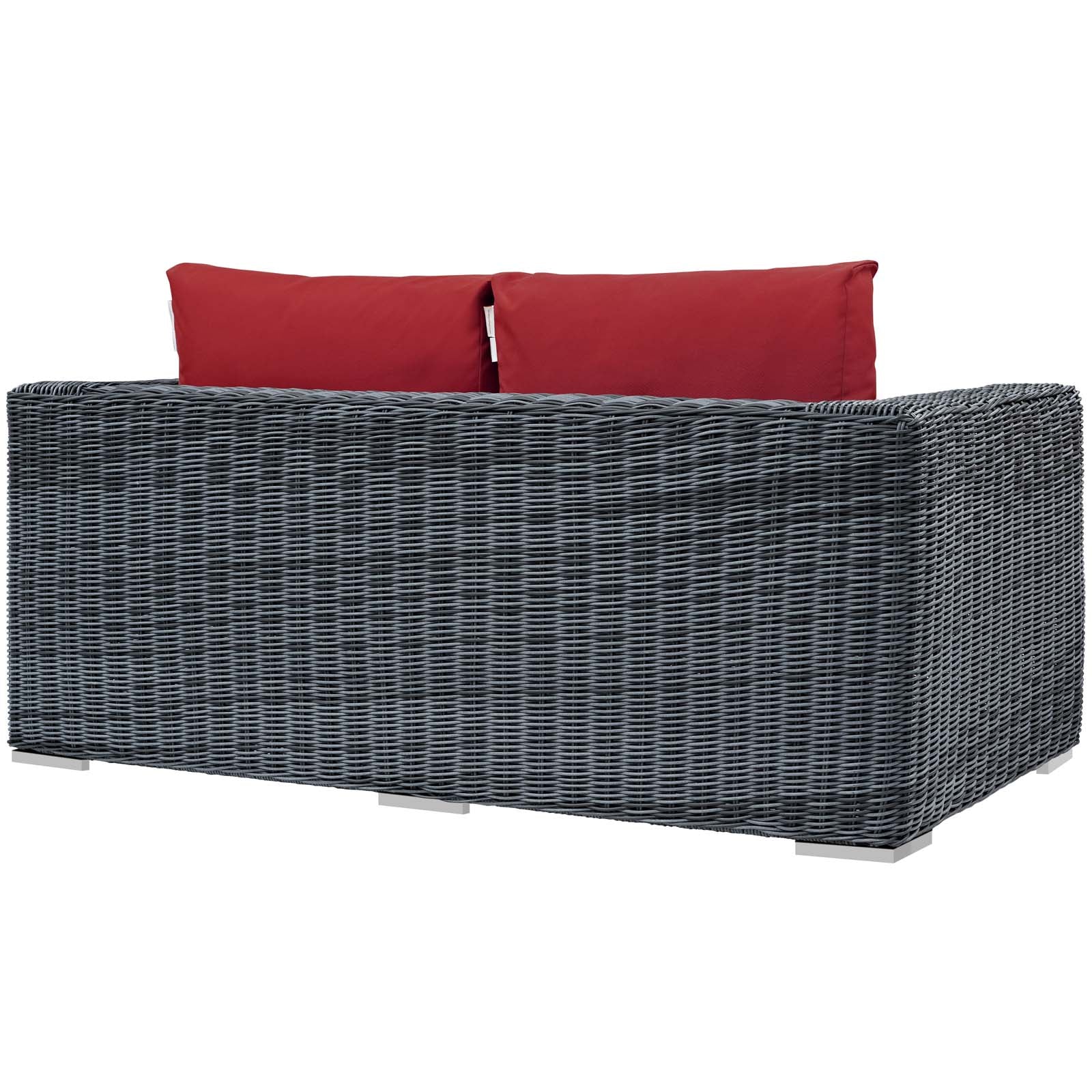 Modway Outdoor Sofas - Summon Outdoor Patio Sunbrella Loveseat Canvas Red