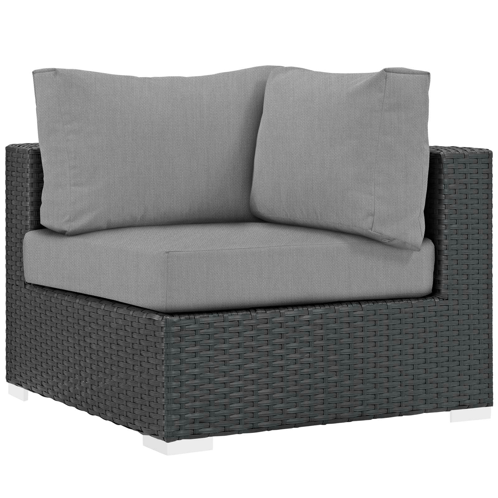 Modway Outdoor Conversation Sets - Sojourn 7 Piece Outdoor Patio Sunbrella Sectional Set Canvas Gray