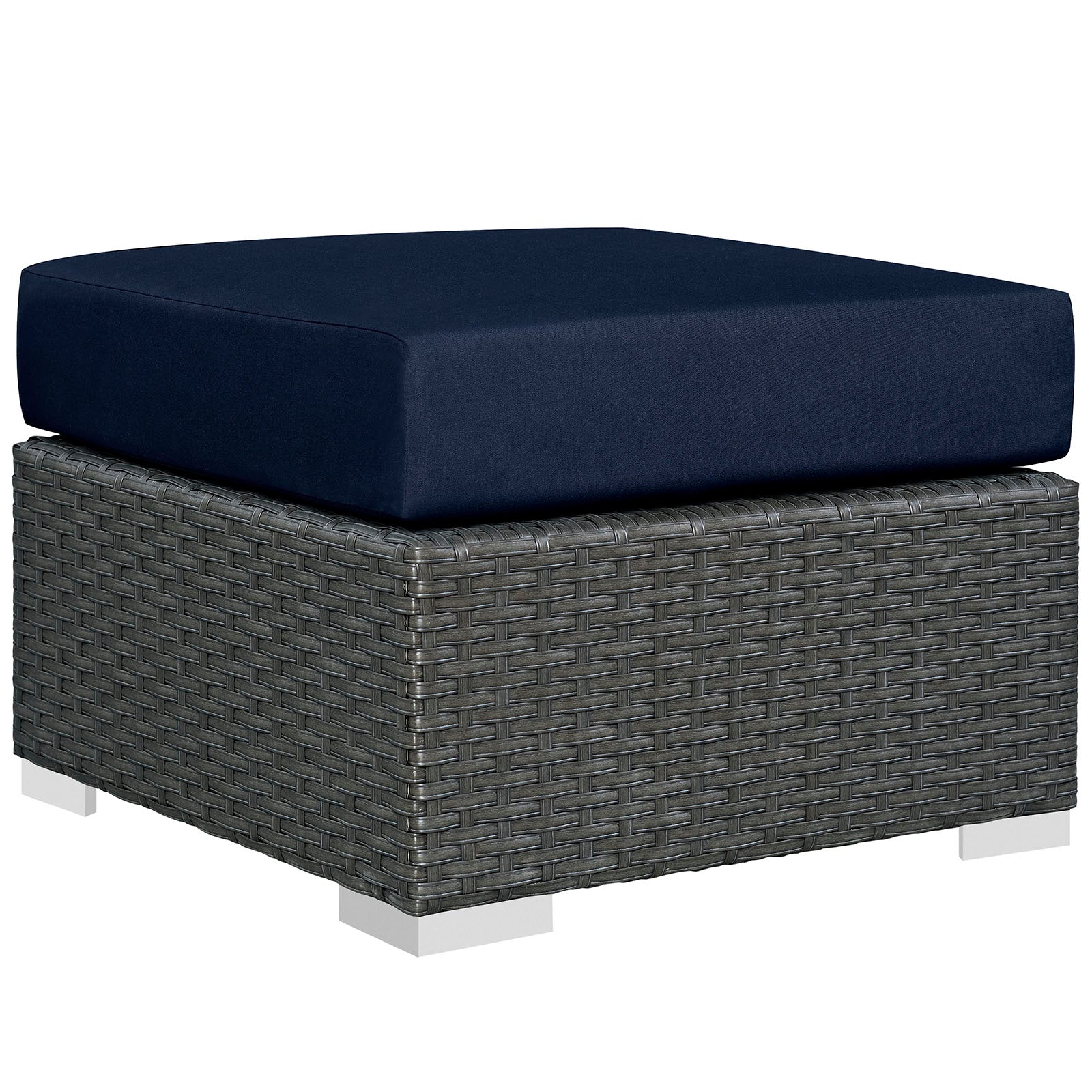 Modway Outdoor Conversation Sets - Sojourn 3 Piece Outdoor Patio Sunbrella Sectional Set Canvas Navy