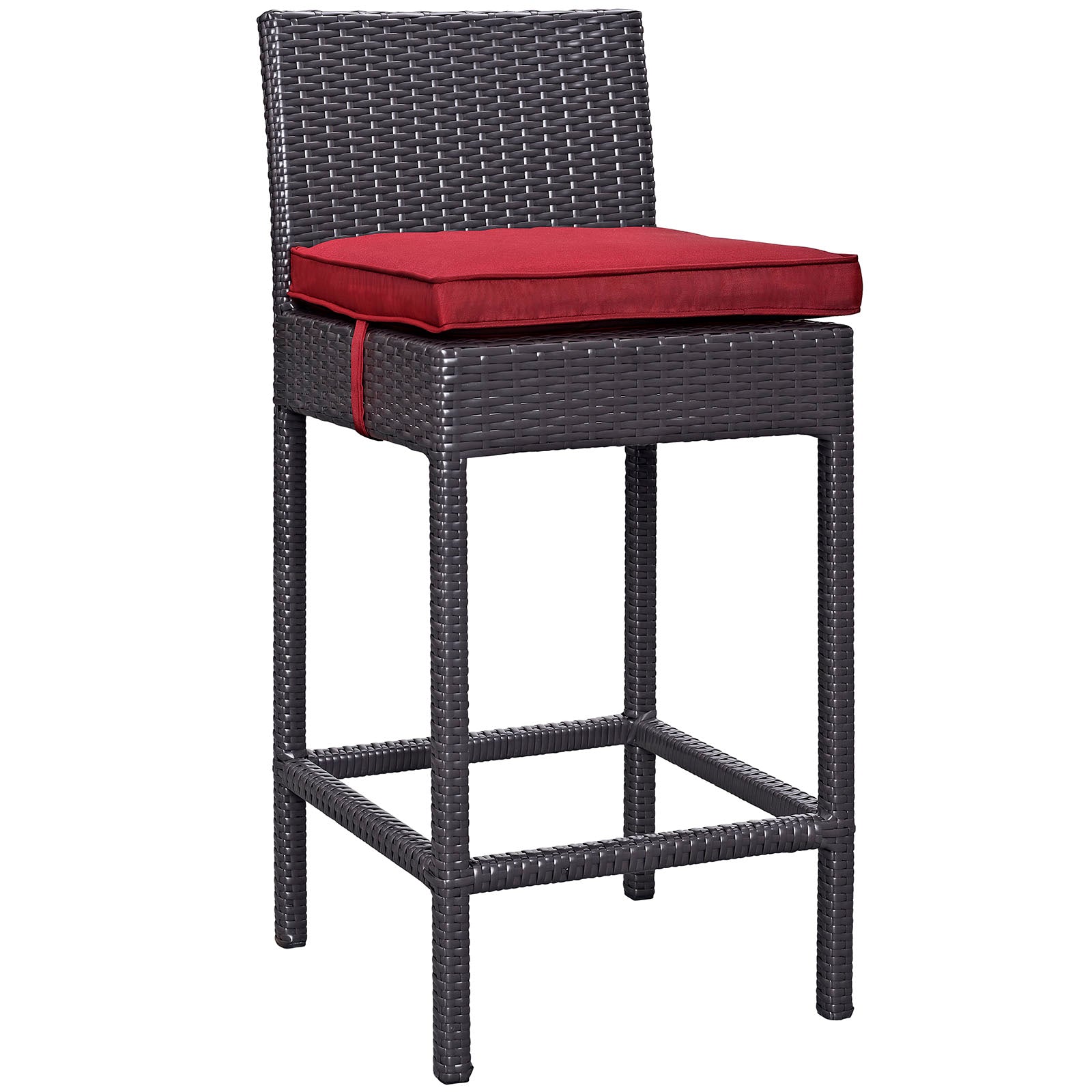 Modway Outdoor Dining Sets - Convene 5 Piece Outdoor Patio Pub Set Espresso Red