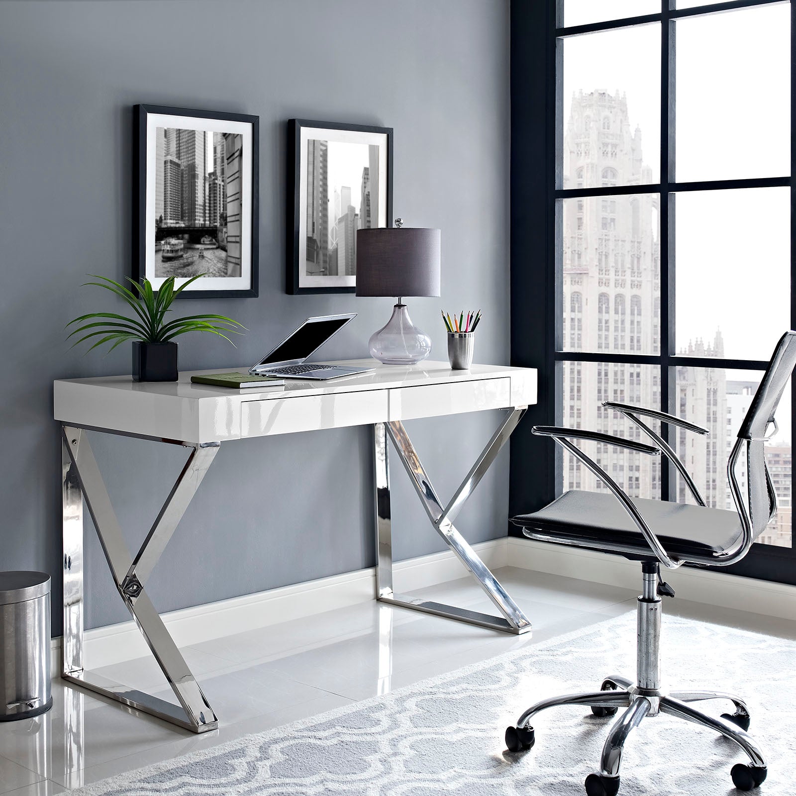 Modway Desks - Adjacent Desk White