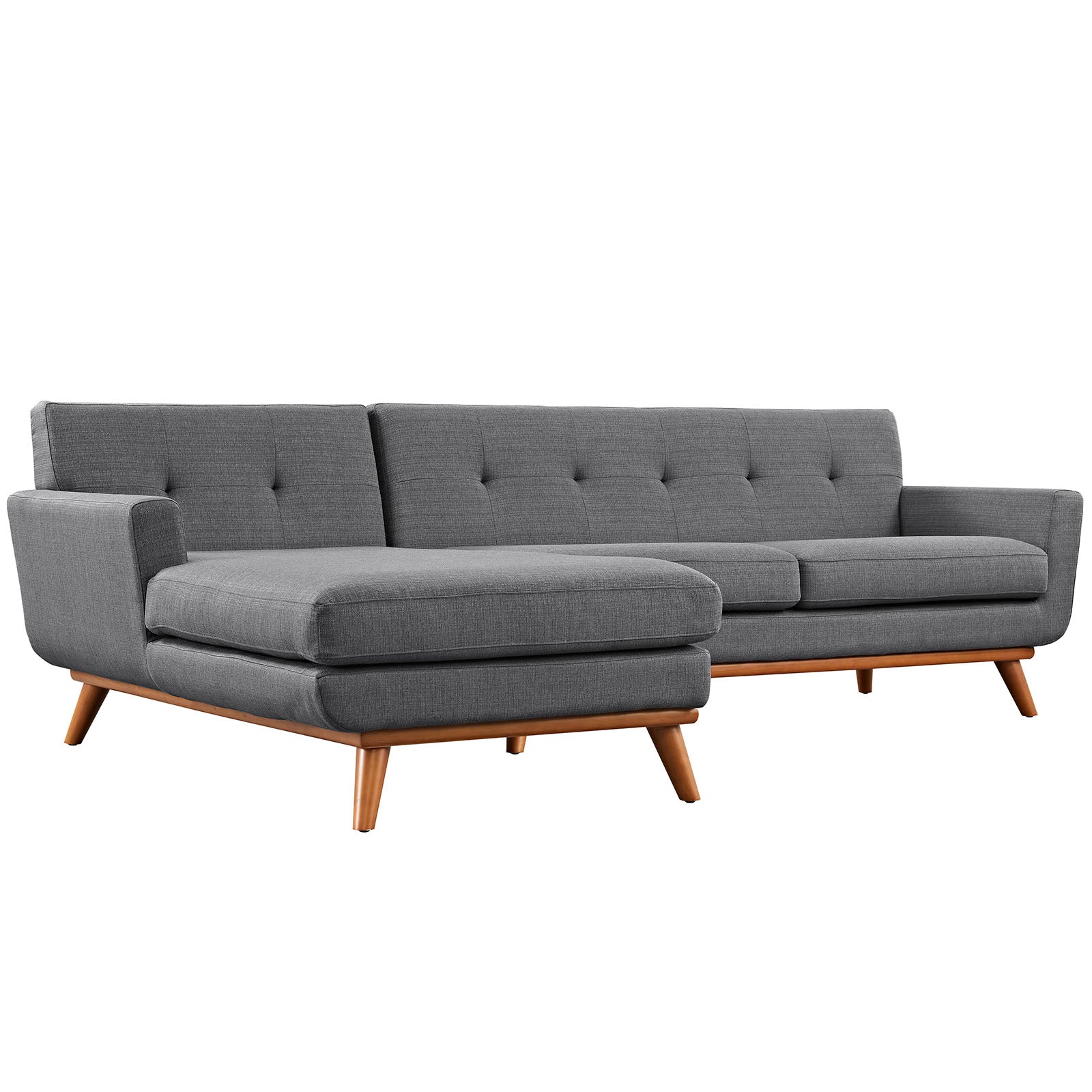 Modway Sectional Sofas - Engage Left Extended Sectional Sofa Gray