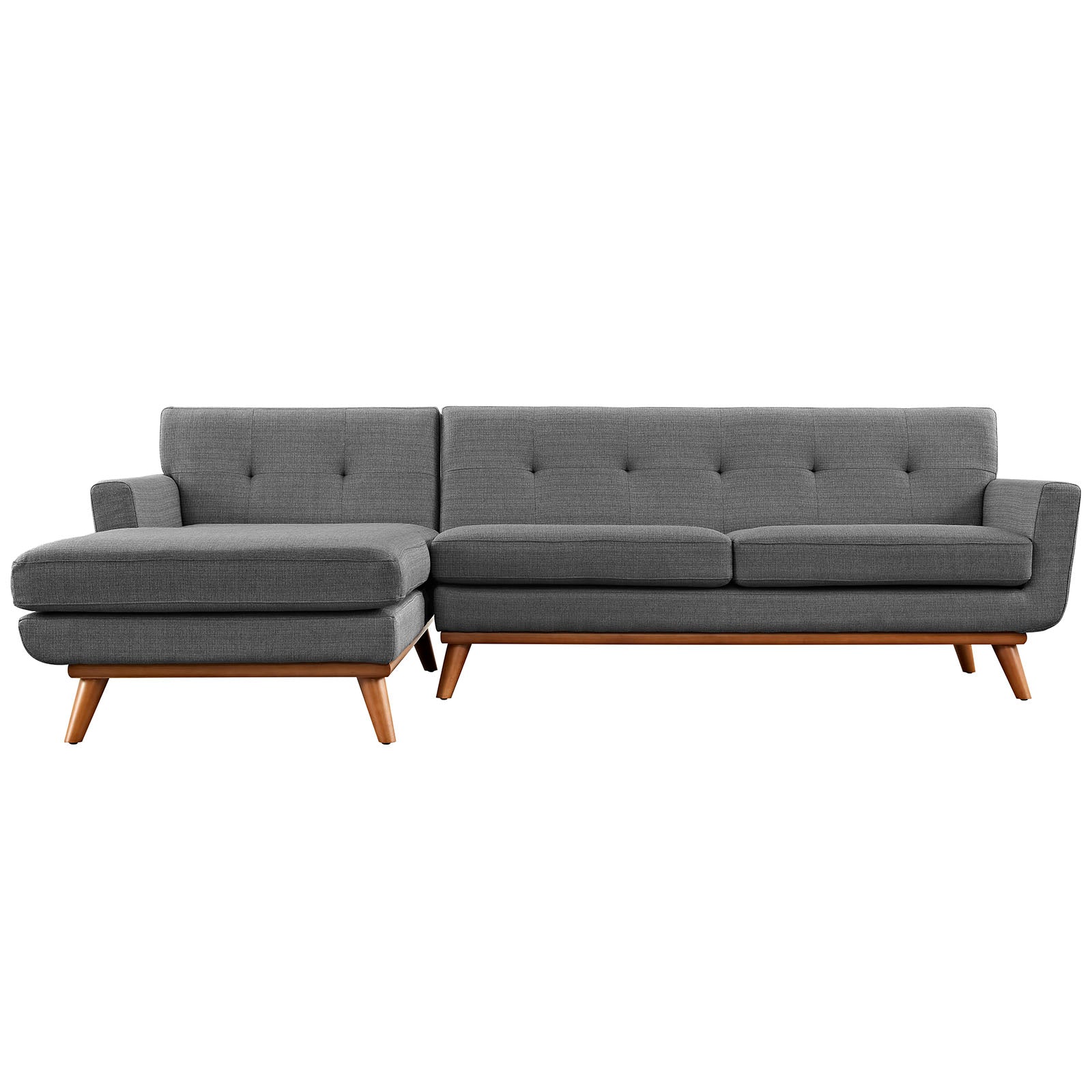 Modway Sectional Sofas - Engage Left Extended Sectional Sofa Gray