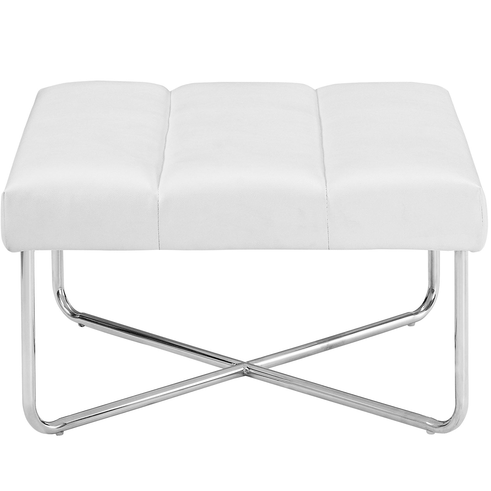 Modway Ottomans & Stools - Reach Upholstered Vinyl Ottoman White