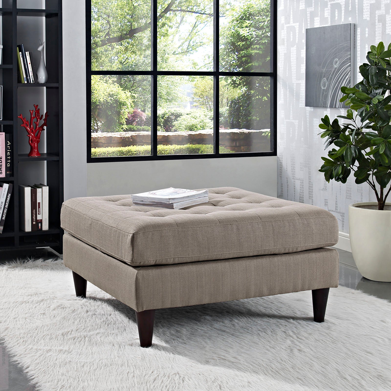 Modway empress upholstered fabric large outlet ottoman