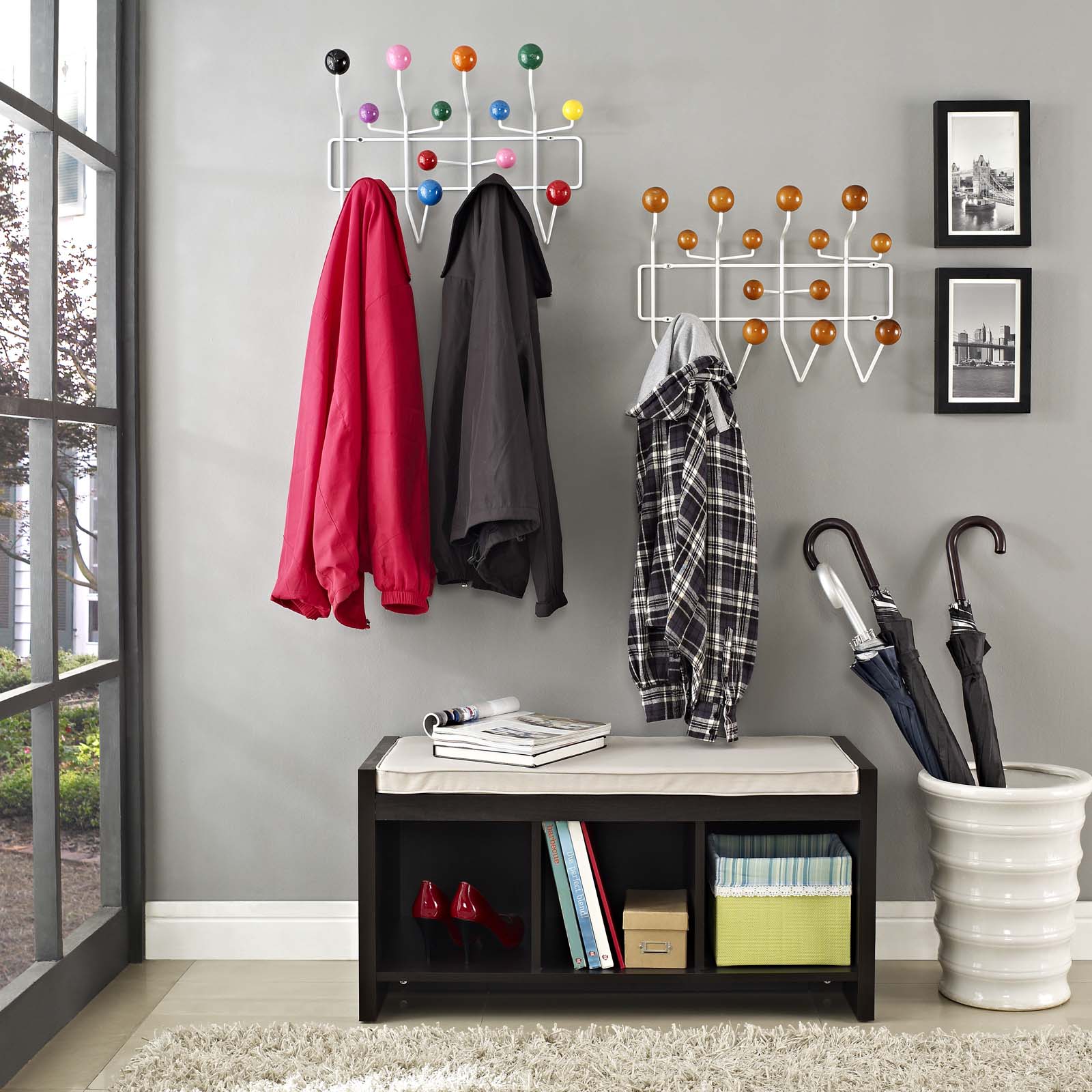 Modway Coat Hangers - Gumball Coat Rack Caramel