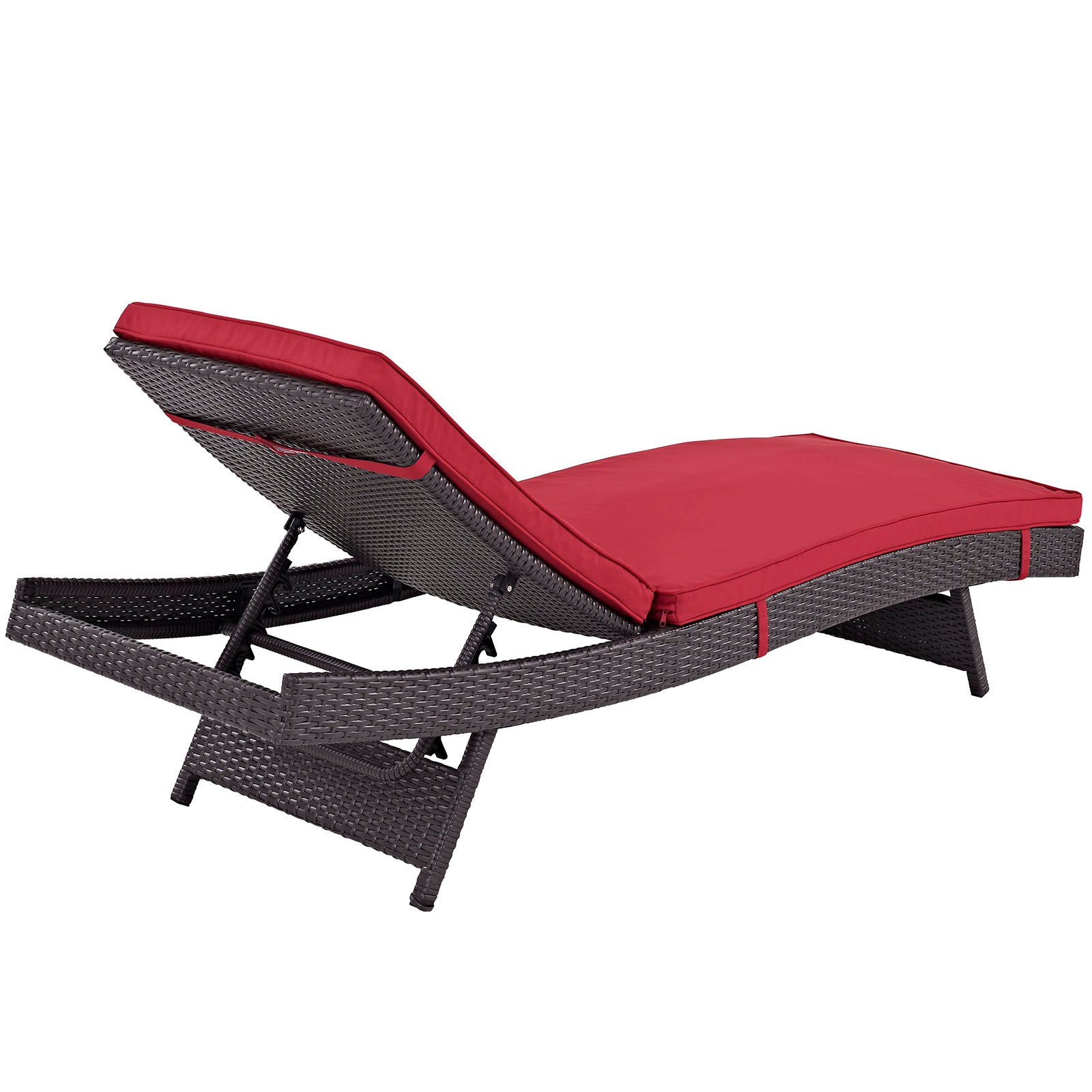 Modway Outdoor Loungers - Convene Outdoor Patio Chaise Espresso Red