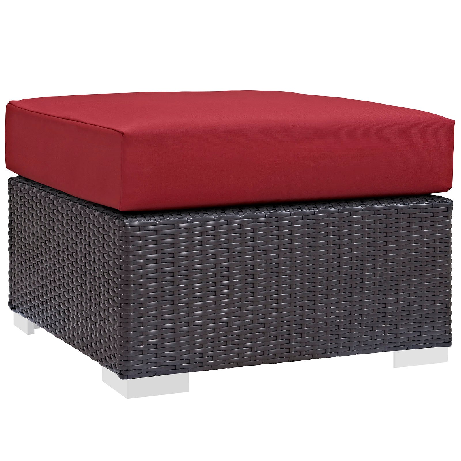 Modway Outdoor Conversation Sets - Convene 8 Pc Outdoor Patio Sectional Set Espresso Red