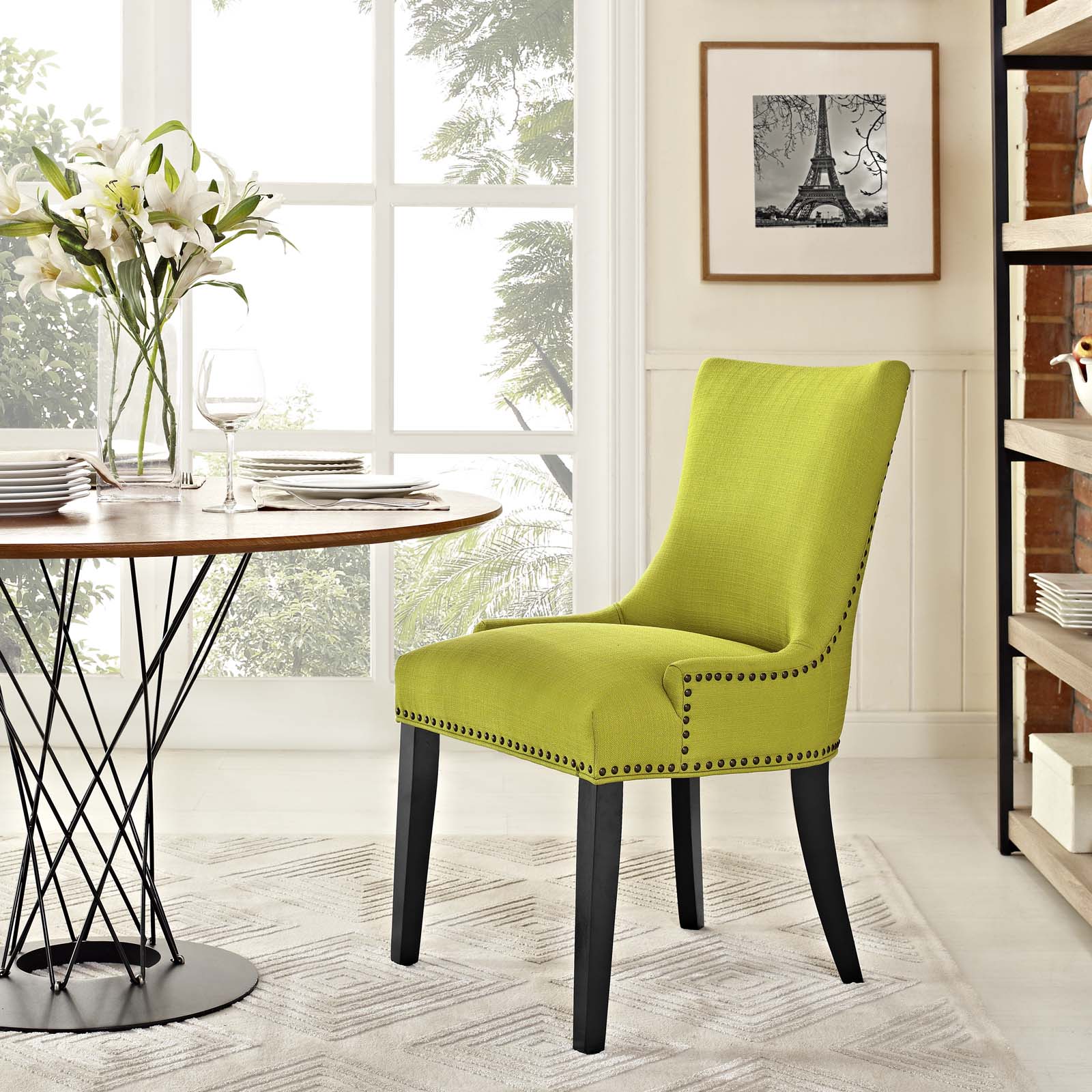 Modway Dining Chairs - Marquis Fabric Dining Chair Wheatgrass