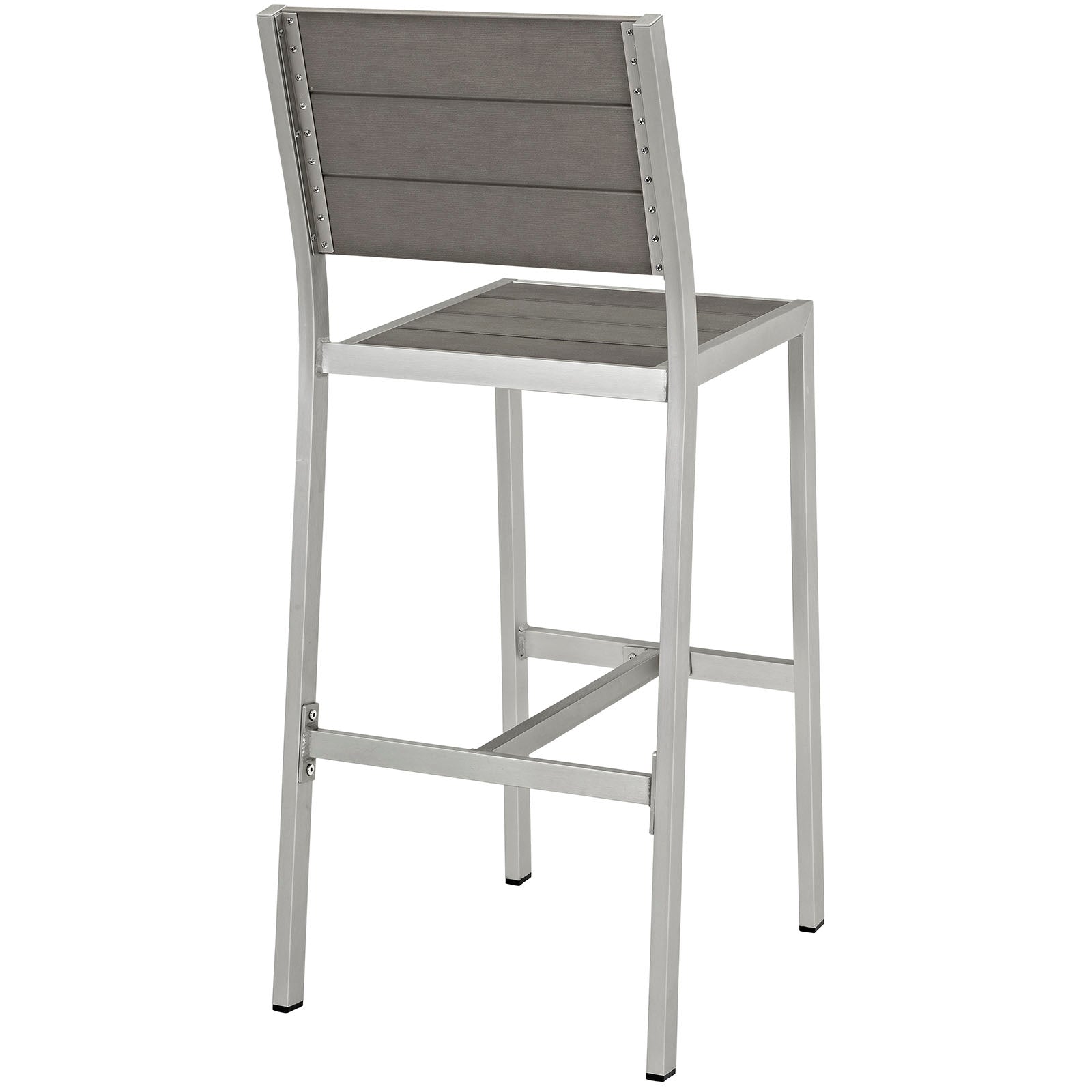 Modway Outdoor Barstools - Shore Outdoor Armless Bar Stool Silver & Gray