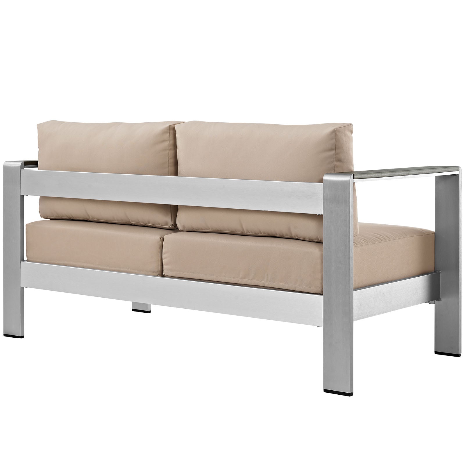 Modway Outdoor Sofas - Shore Loveseat Silver & Beige