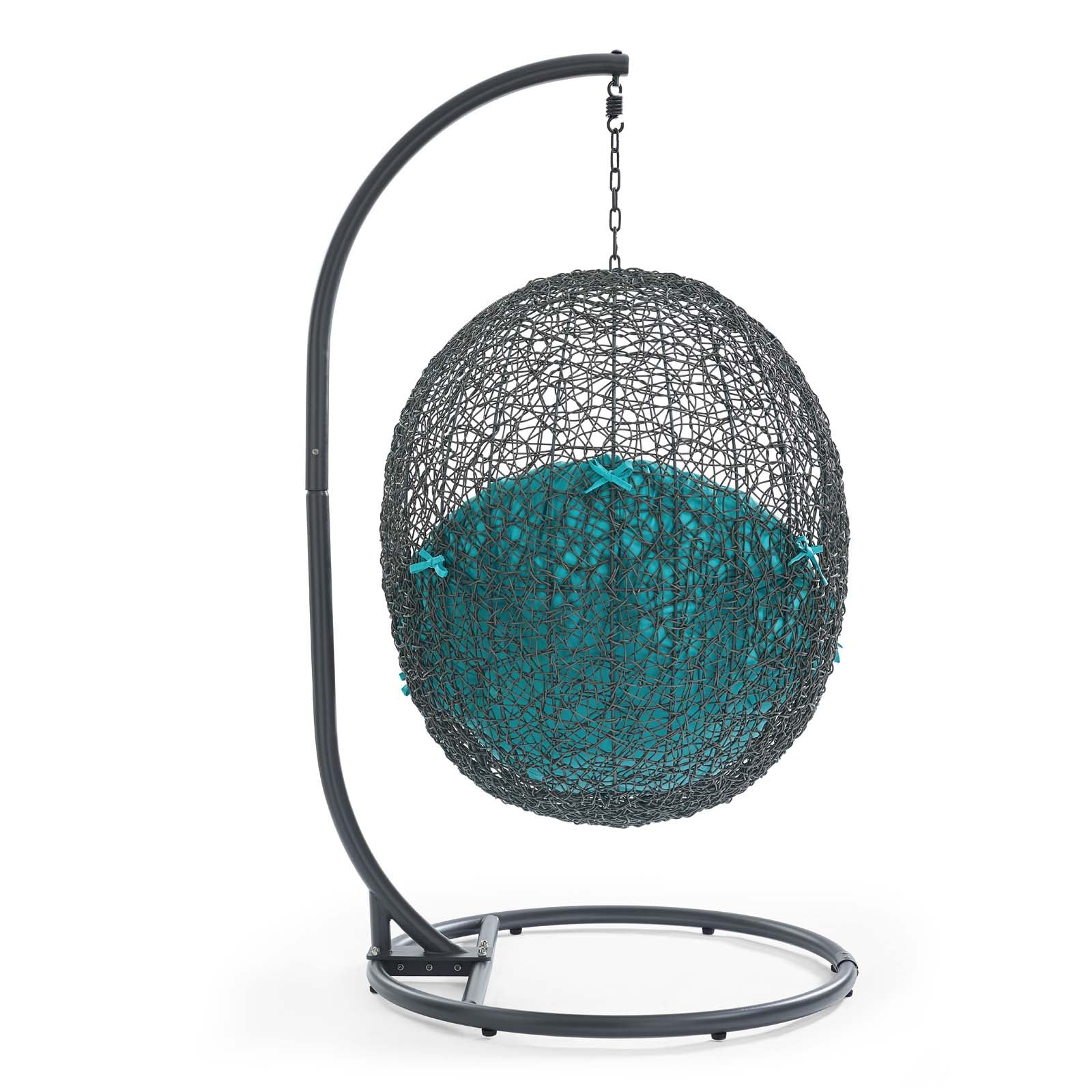 Hide Outdoor Patio Swing Chair With Stand Gray Turquoise