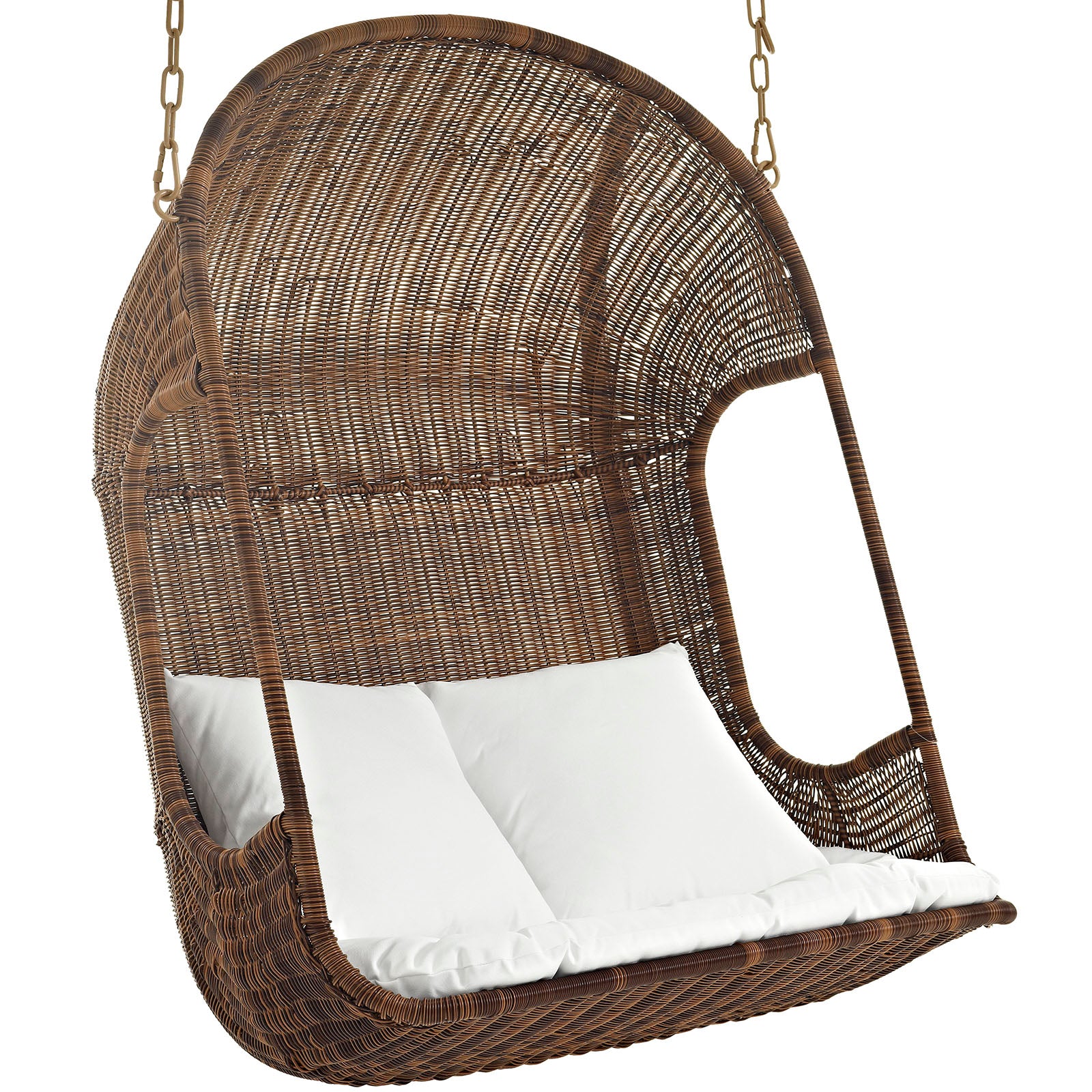 Modway Outdoor Swings - Vantage Outdoor Swing Chair With Stand Brown & White