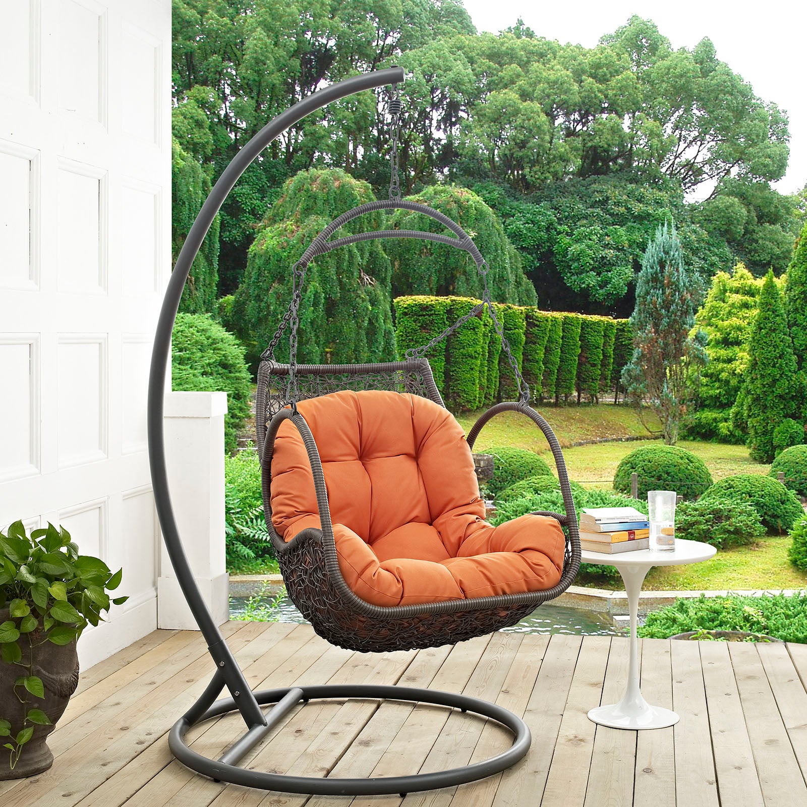 Modway encase swing online outdoor patio lounge chair