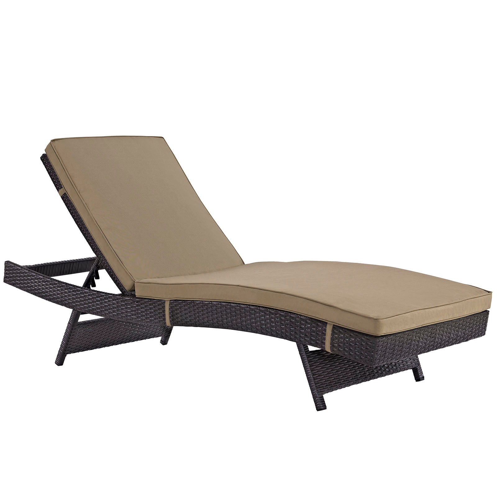 Modway Outdoor Loungers - Convene Chaise Outdoor Patio Set of 6 Espresso Mocha