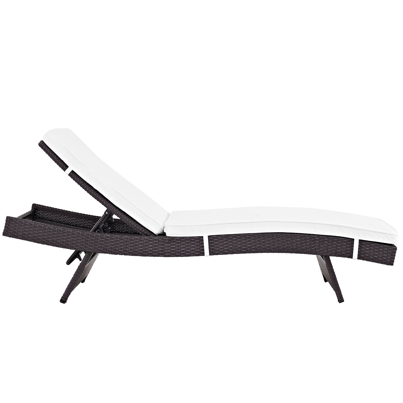 Modway Outdoor Loungers - Convene Chaise Outdoor Patio Set of 6 Espresso White