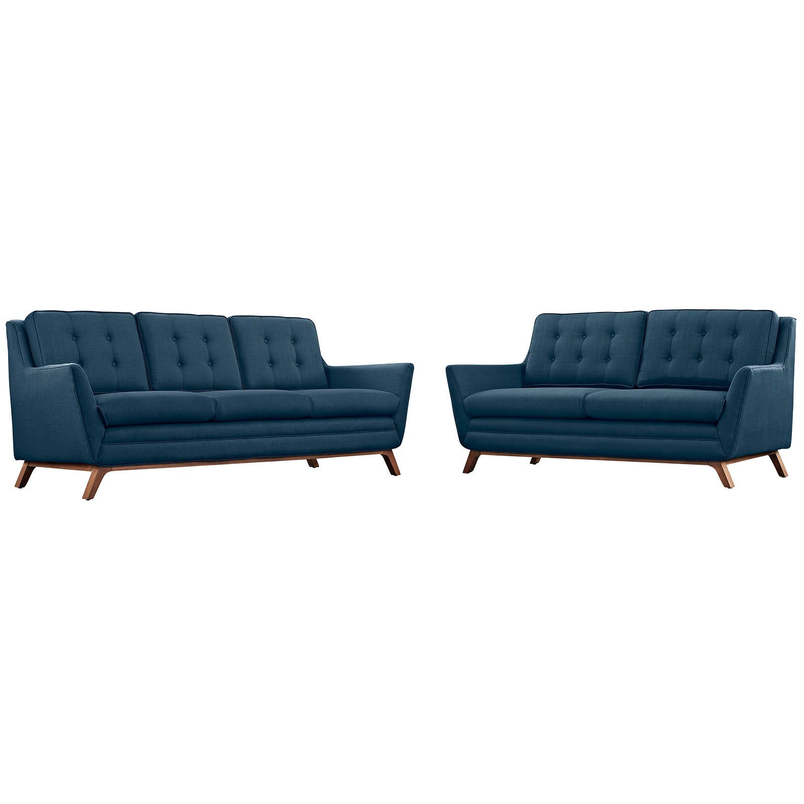 Modway Living Room Sets - 155" Beguile Living Room Set Upholstered Fabric Set of 2 Azure