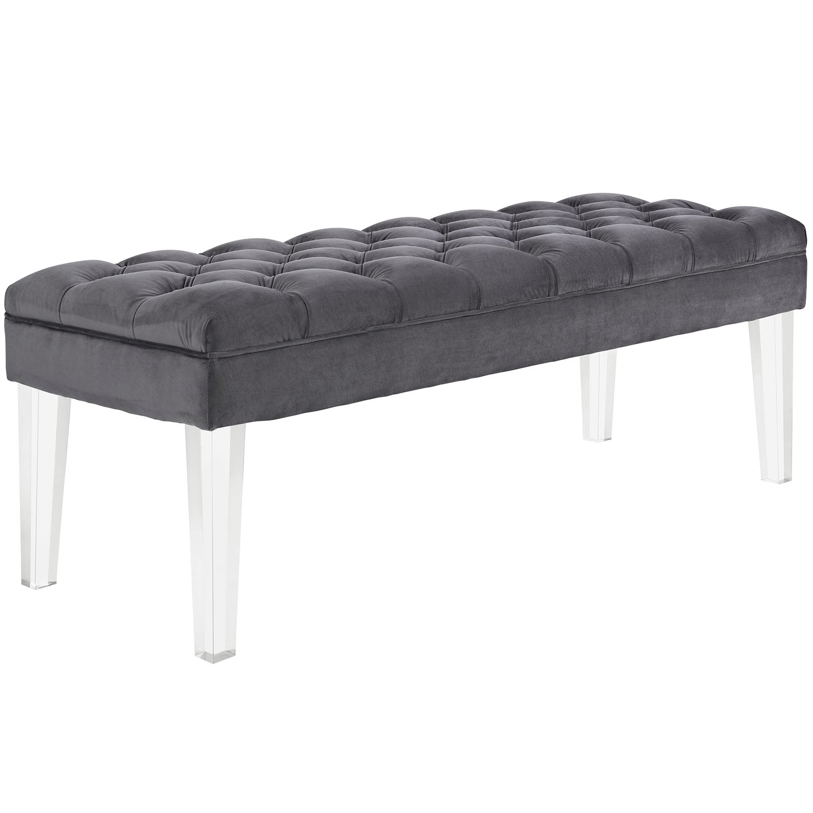 Modway Benches - Valet Performance Velvet Bench Gray