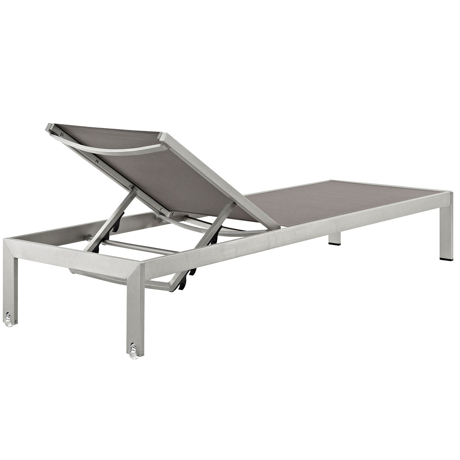 Modway Outdoor Loungers - Shore Chaise Outdoor Patio 76"D Aluminum Set of 6 Silver Gray