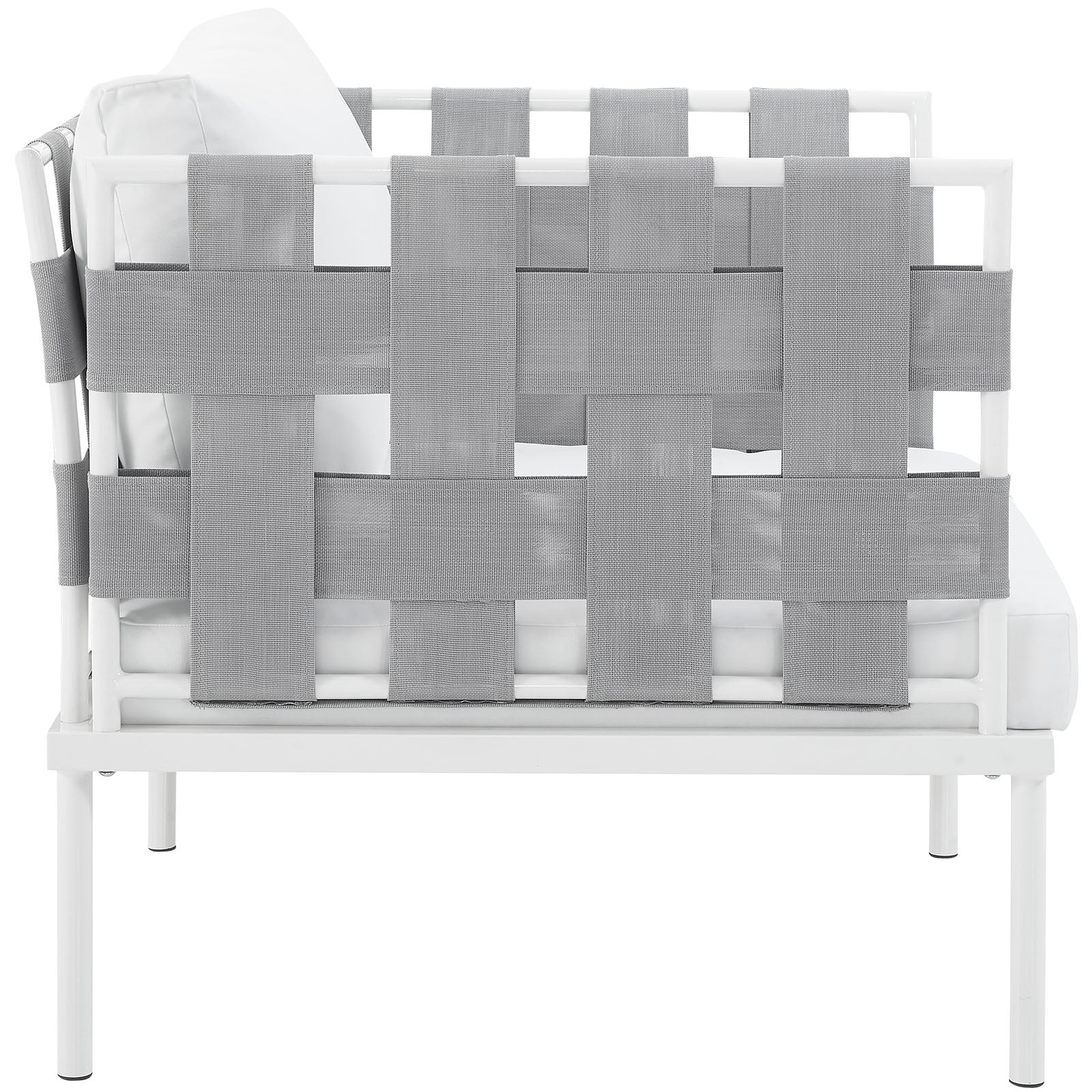 Modway Outdoor Chairs - Harmony Outdoor Patio Aluminum Armchair White White