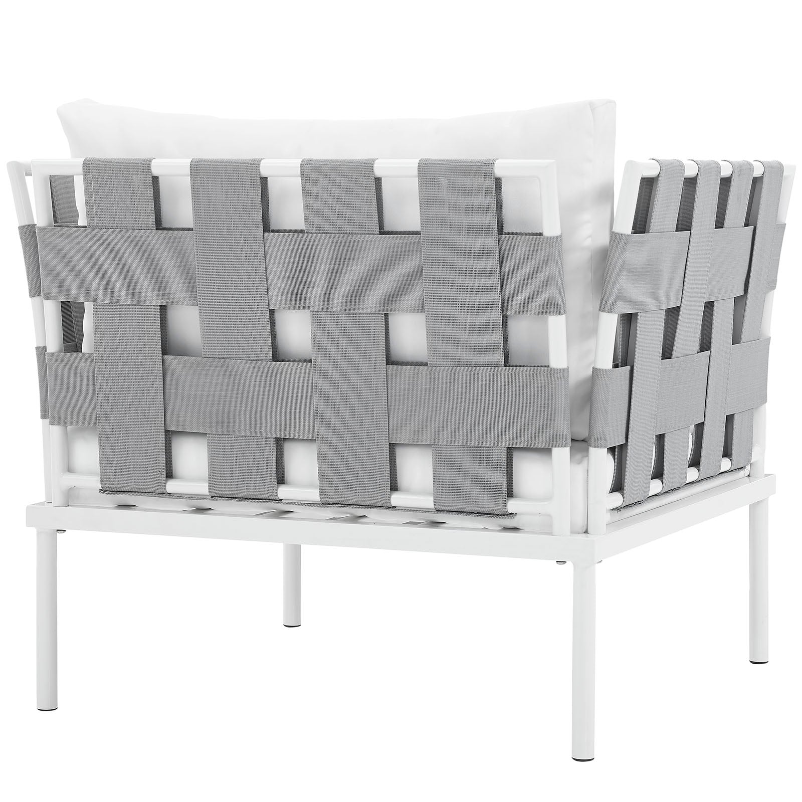 Modway Outdoor Chairs - Harmony Outdoor Patio Aluminum Armchair White White