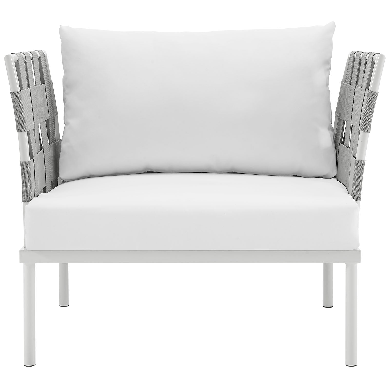 Modway Outdoor Chairs - Harmony Outdoor Patio Aluminum Armchair White White