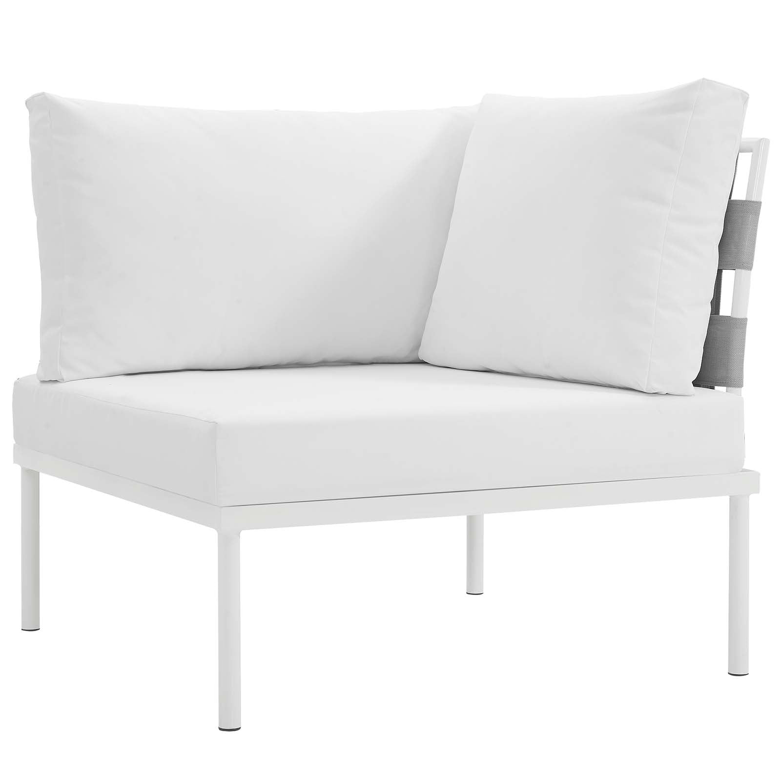 Modway Outdoor Conversation Sets - Harmony 8 Piece Outdoor Patio Aluminum Sectional Sofa Set White White