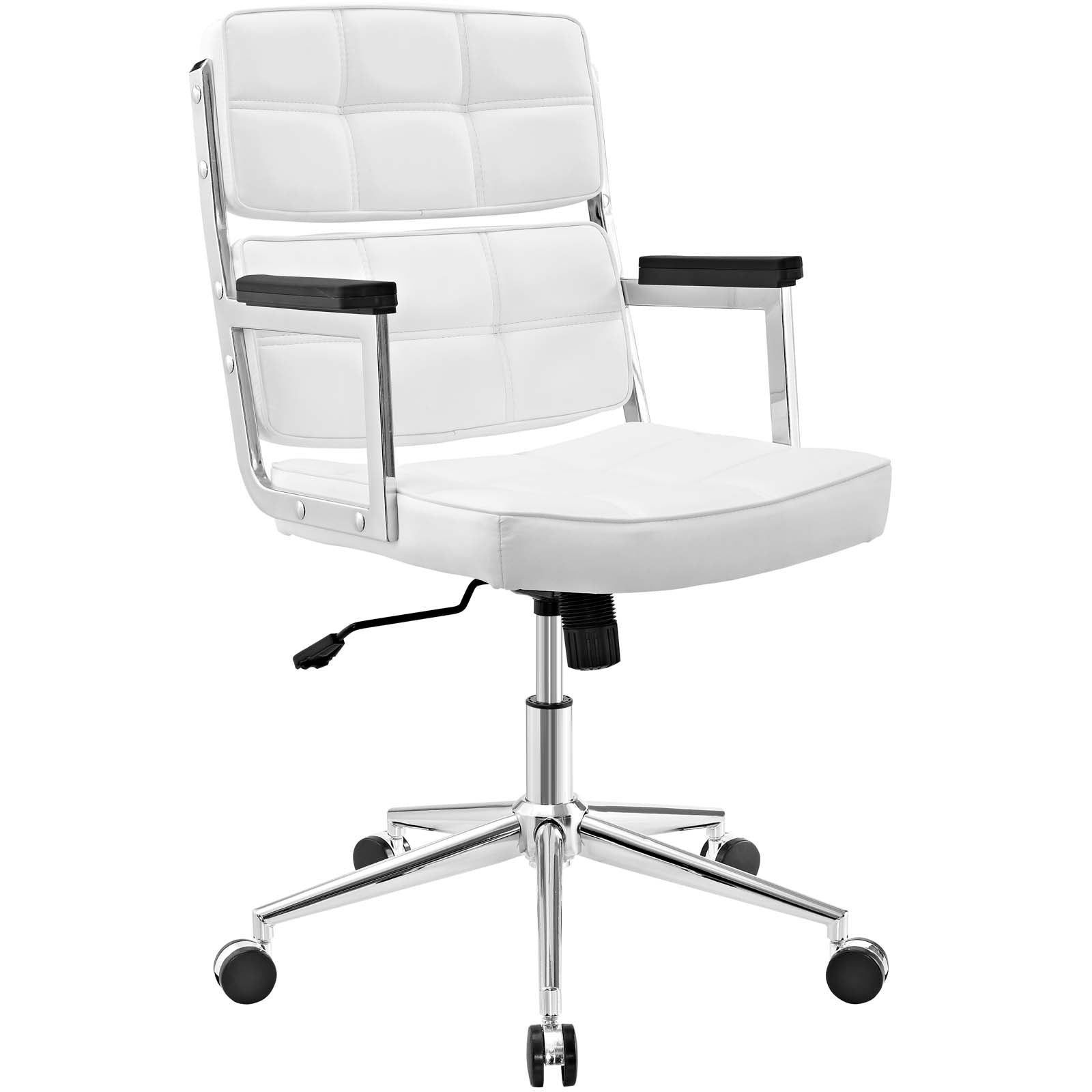 Modway Task Chairs - Portray Highback Upholstered Vinyl Office Chair White