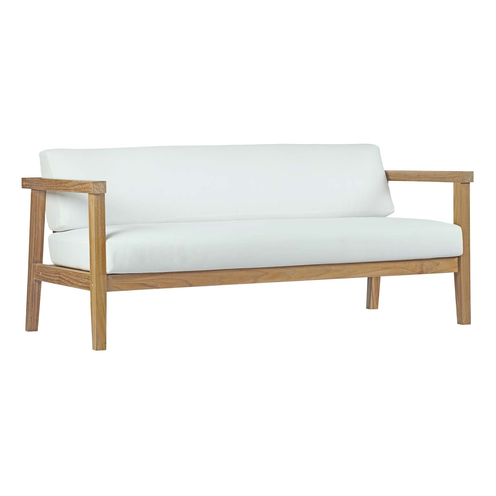 Modway Outdoor Sofas - Bayport Outdoor Sofa White & Natural