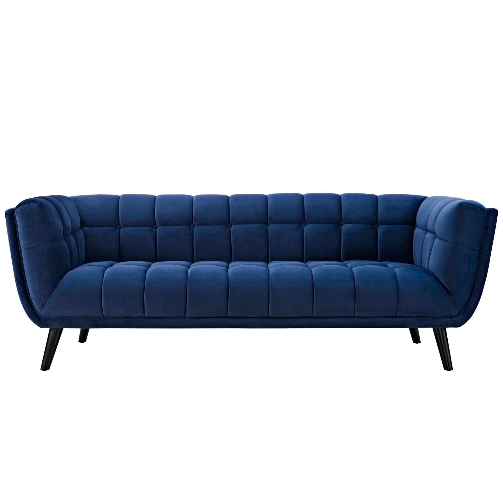 Modway Sofas & Couches - Bestow Performance Velvet Sofa Navy